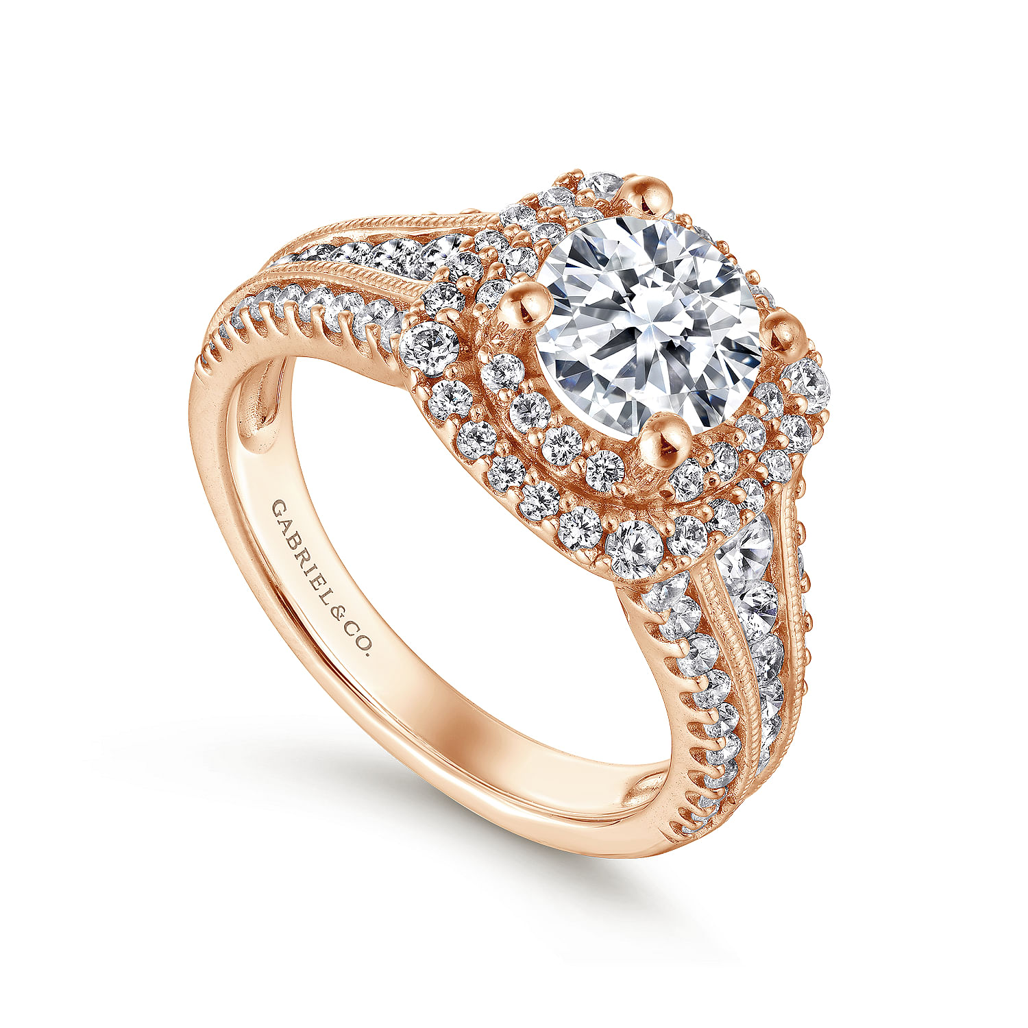 14K Rose Gold Round Diamond Engagement Ring | ER11760R4K44JJ