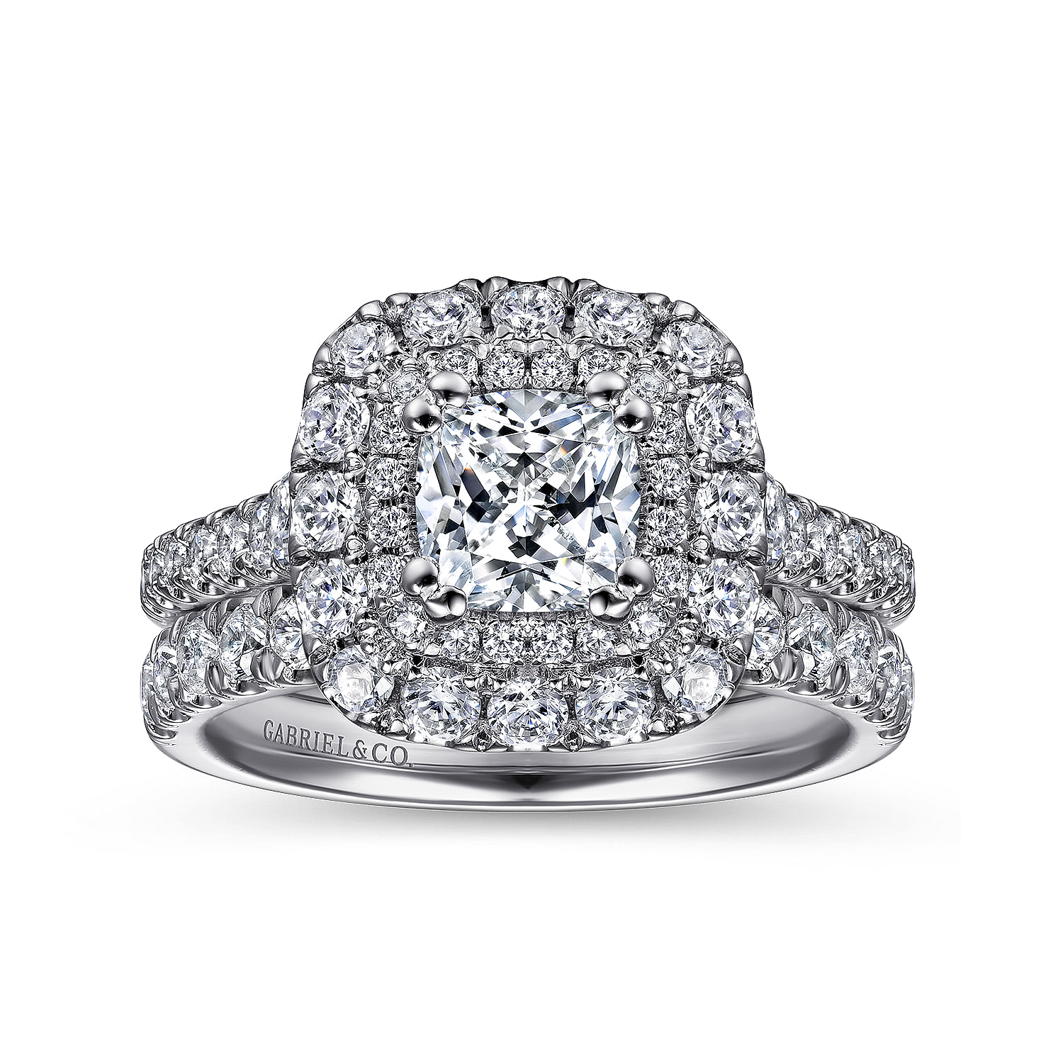14K White Gold Cushion Cut Diamond Engagement Ring | ER13861C4W44JJ
