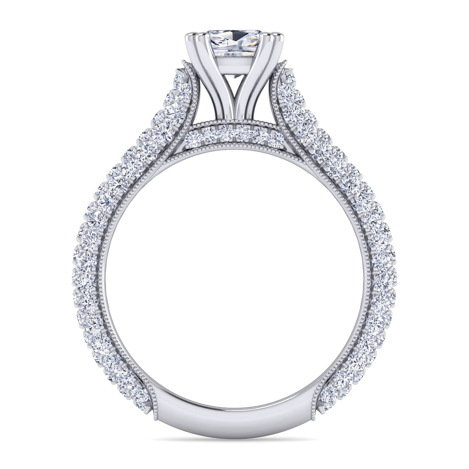 14K White Gold Cushion Cut Diamond Engagement Ring | ER6649C4W44JJ