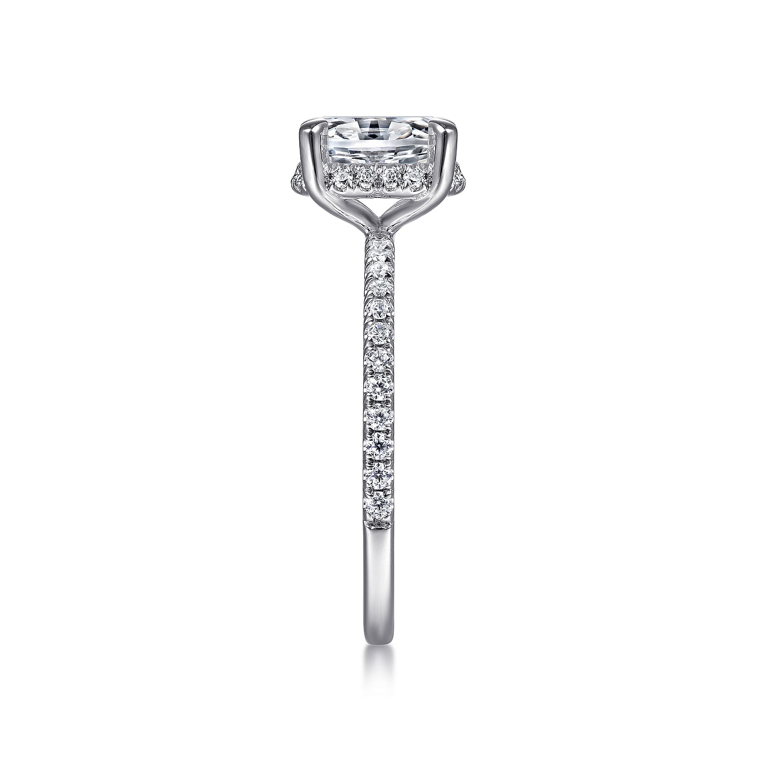 14K White Gold Hidden Halo Oval Diamond Engagement Ring | ER14719O4W44JJ