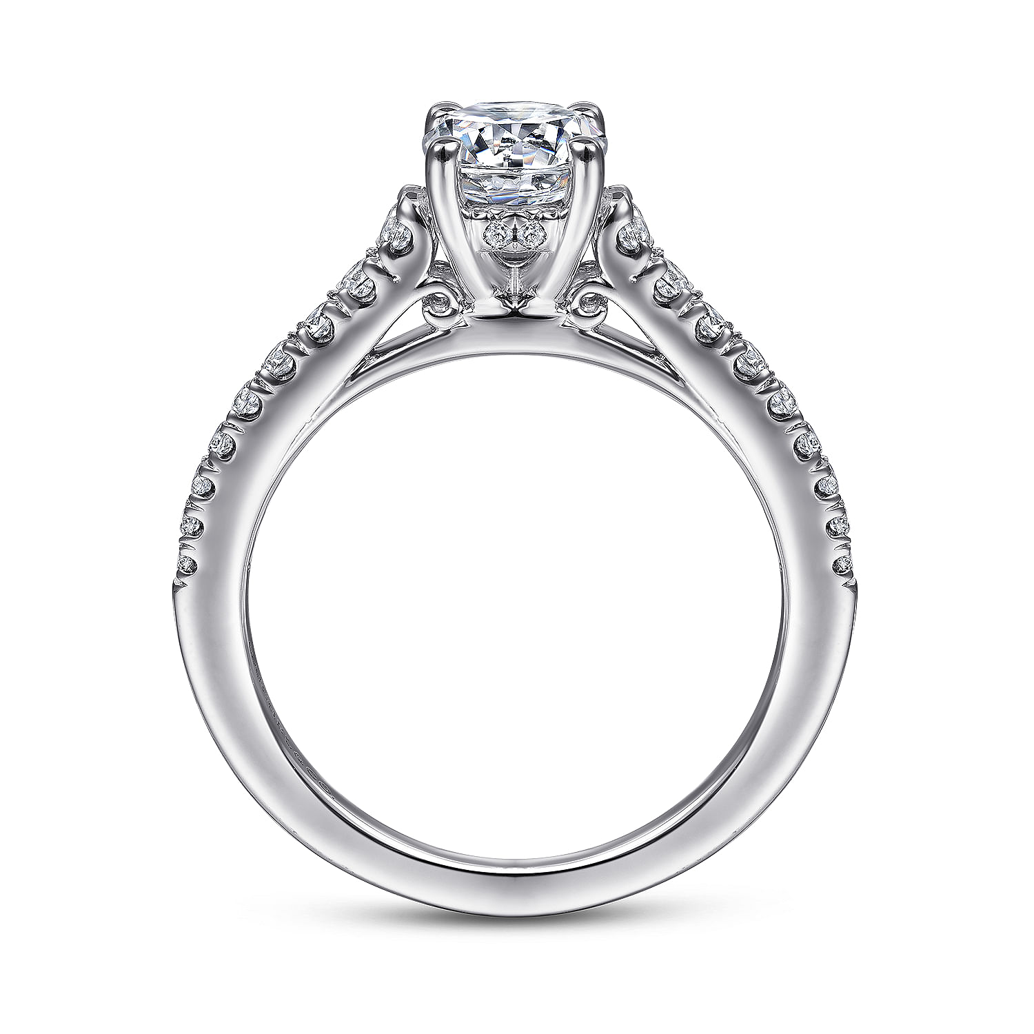 14K White Gold Round Diamond Engagement Ring | ER12297R3W44JJ