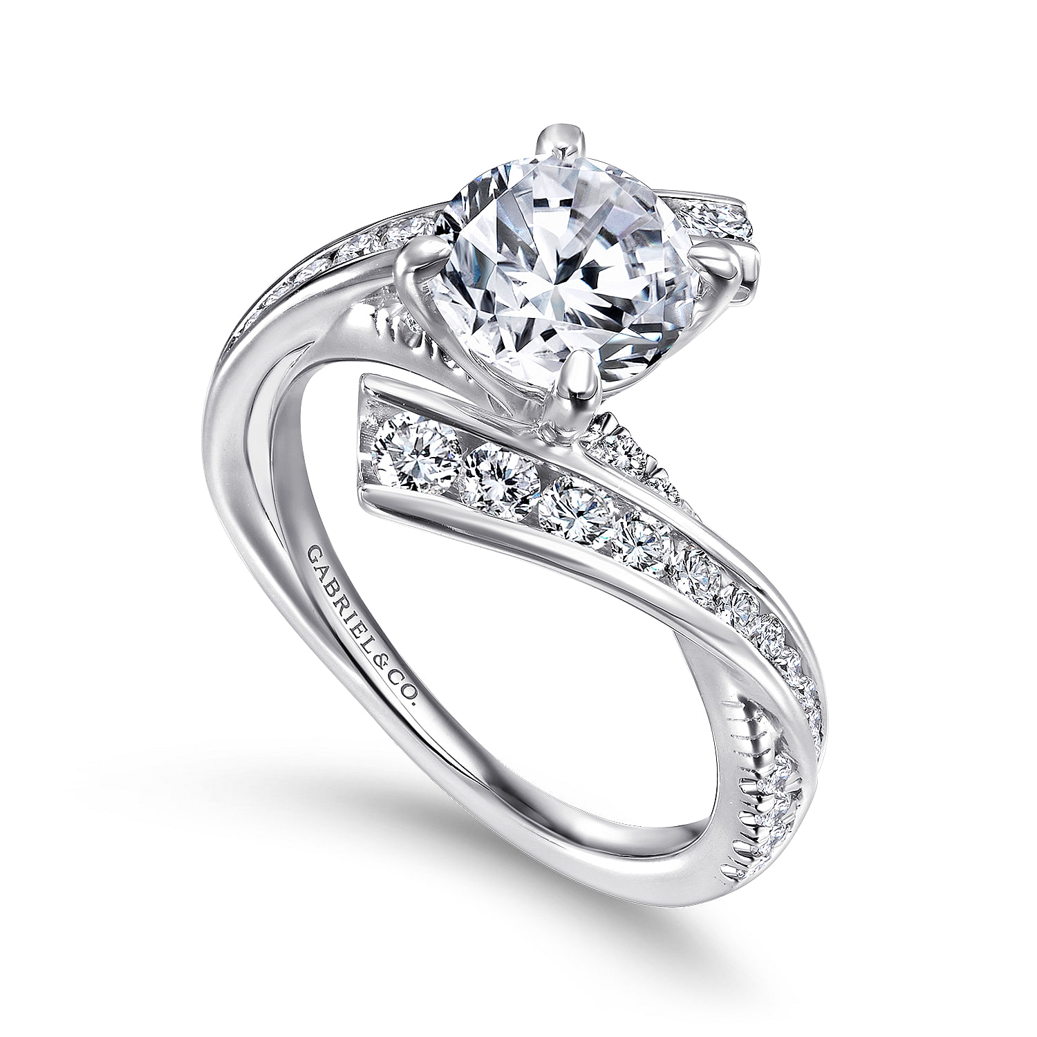 14K White Gold Round Diamond Engagement Ring | ER12336R4W44JJ
