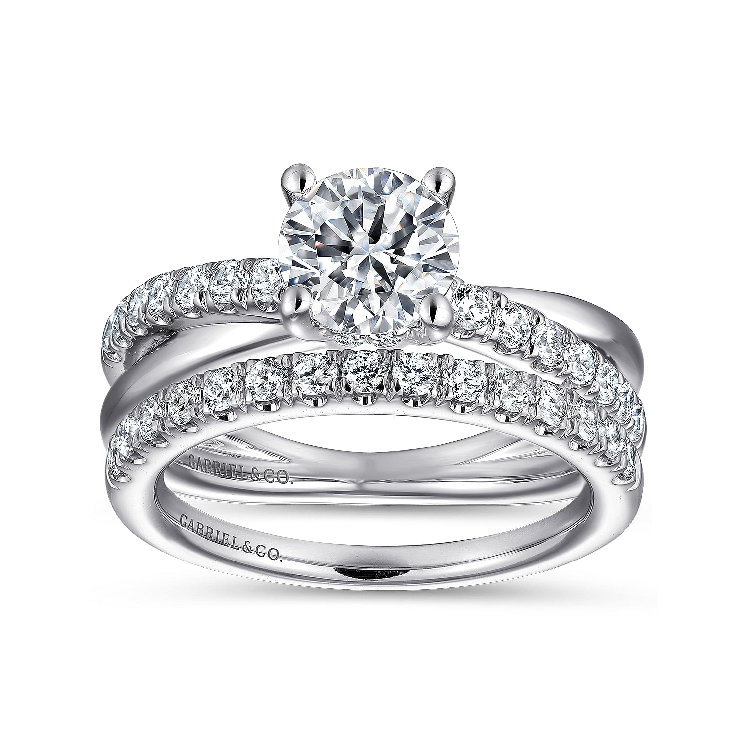 14K White Gold Round Diamond Engagement Ring | ER13880R4W44JJ