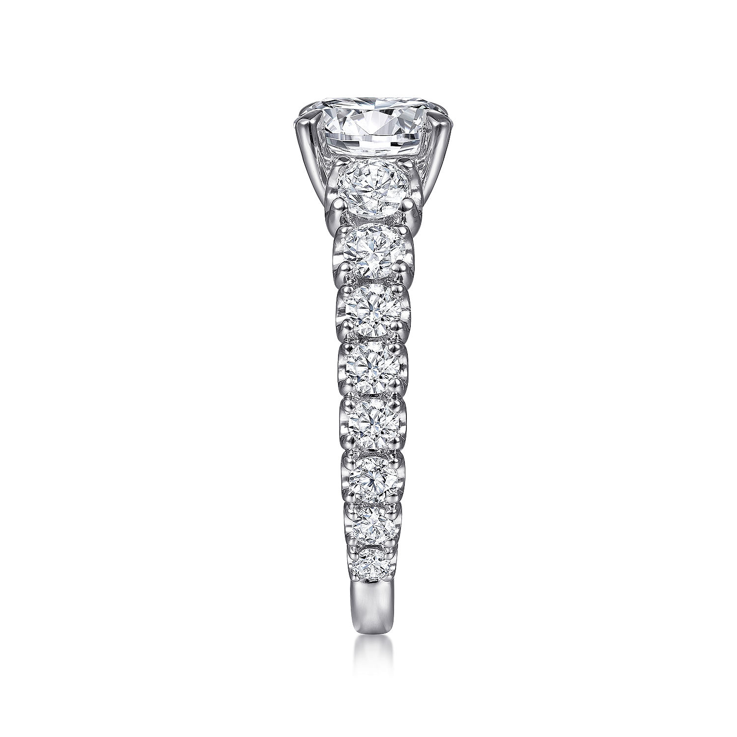 14K White Gold Round Diamond Engagement Ring | ER15235R8W44JJ