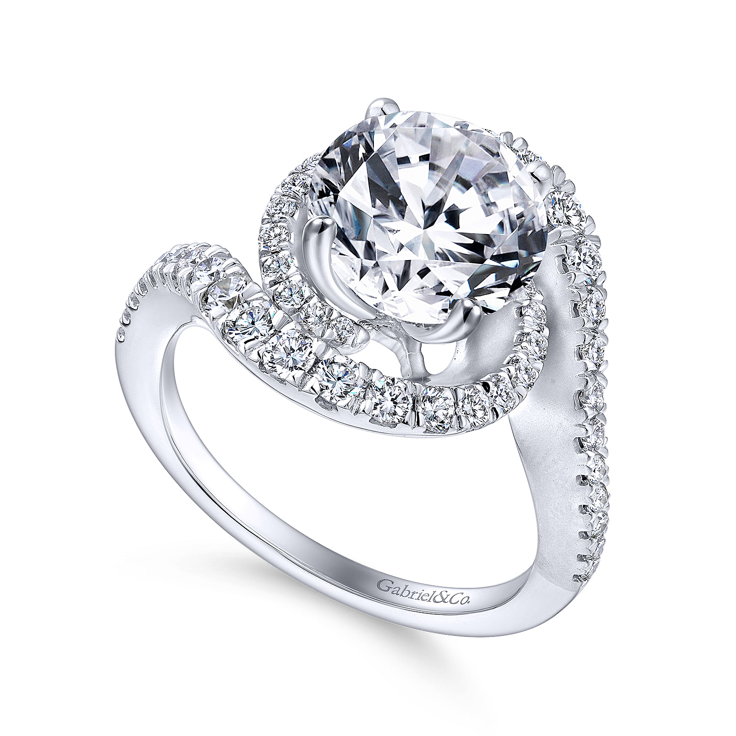 18K White Gold Round Diamond Engagement Ring | ER12349R6W84JJ