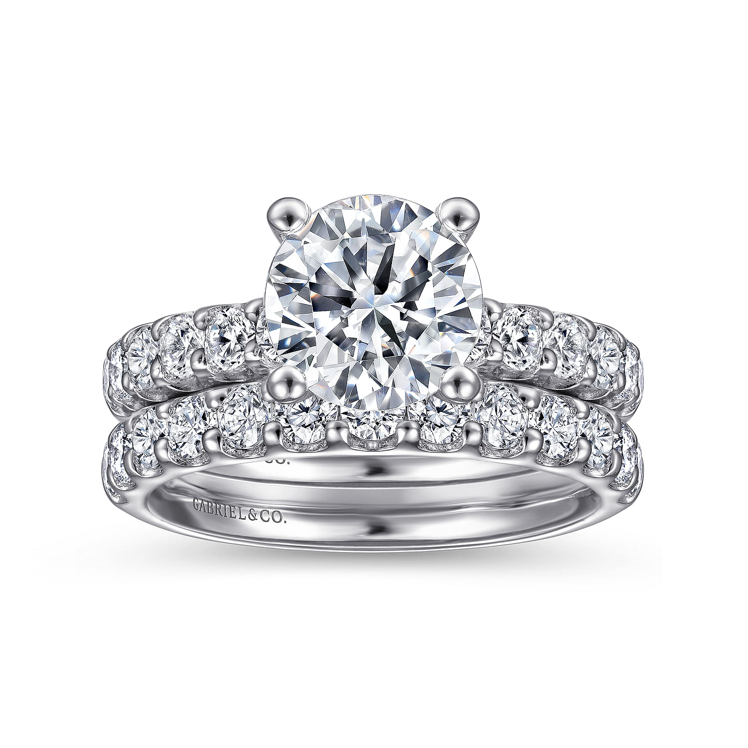 18K White Gold Round Diamond Engagement Ring | ER6206W83JJ