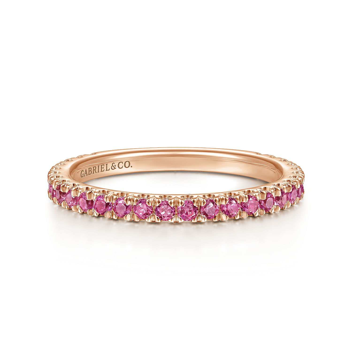 14K Rose Gold Ruby Stackable Ring