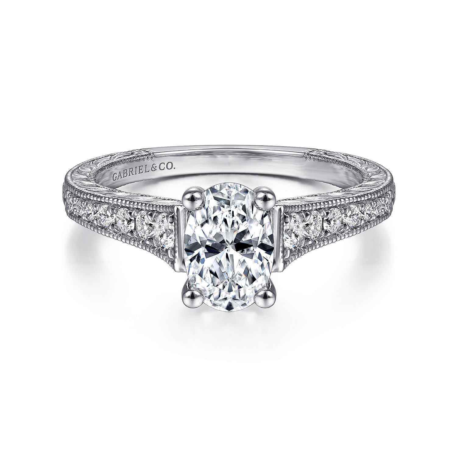 Abigail - 14K White Gold Oval Diamond Engagement Ring
