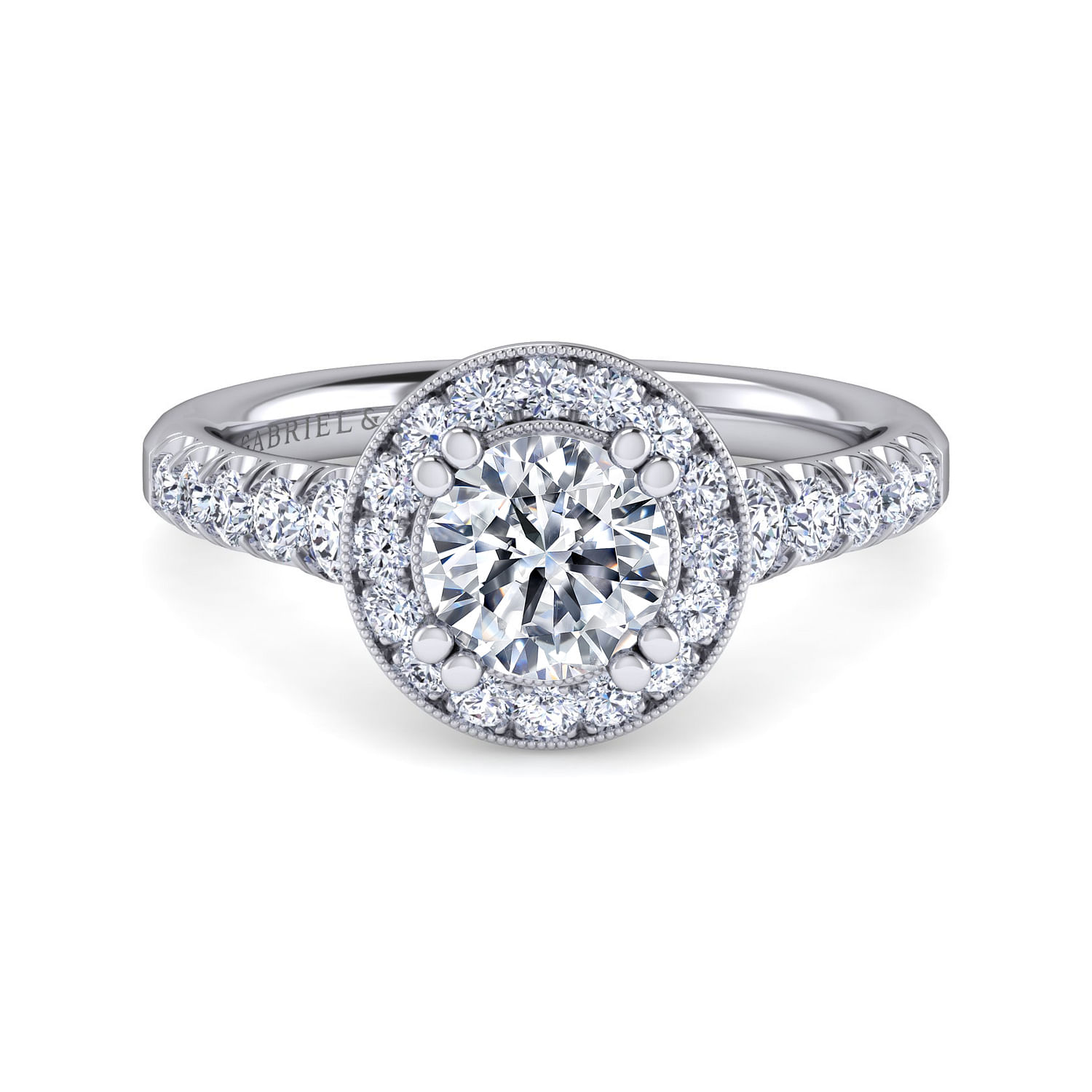 Addison - Platinum Round Halo Diamond Engagement Ring