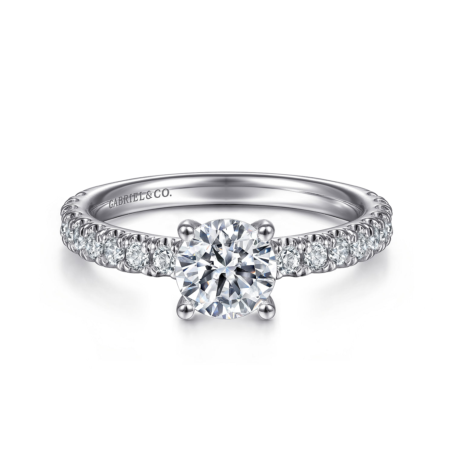 Amira - 14K White Gold Round Diamond Engagement Ring