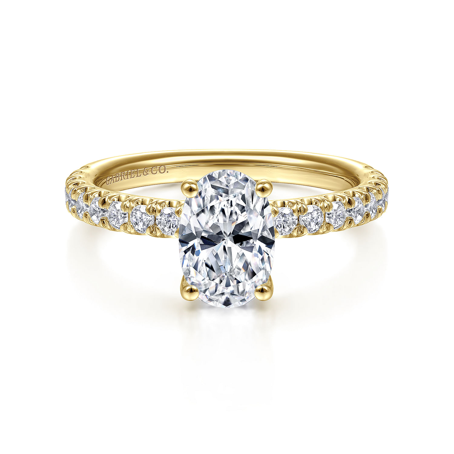Amira - 14K Yellow Gold Oval Diamond Engagement Ring