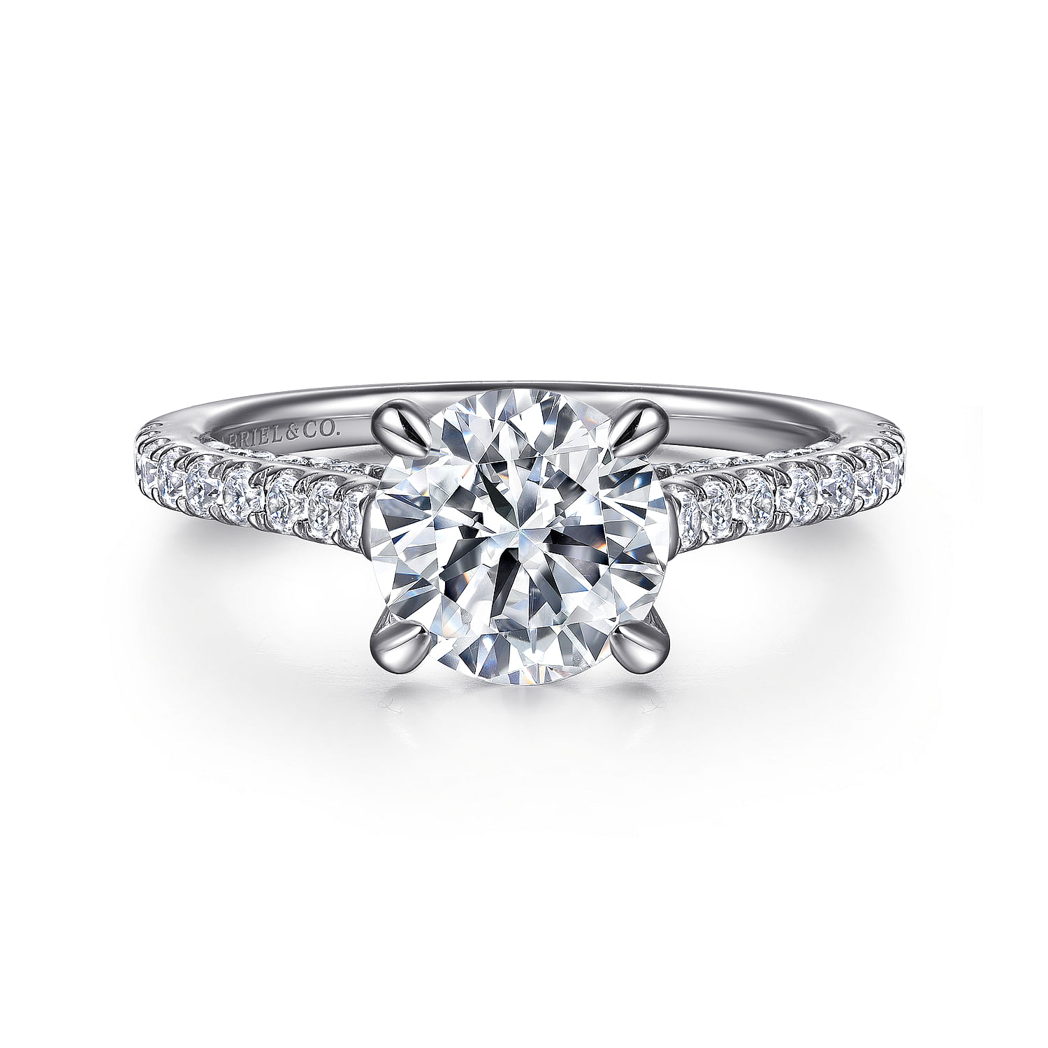 Anais - 18K White Gold Round Diamond Engagement Ring