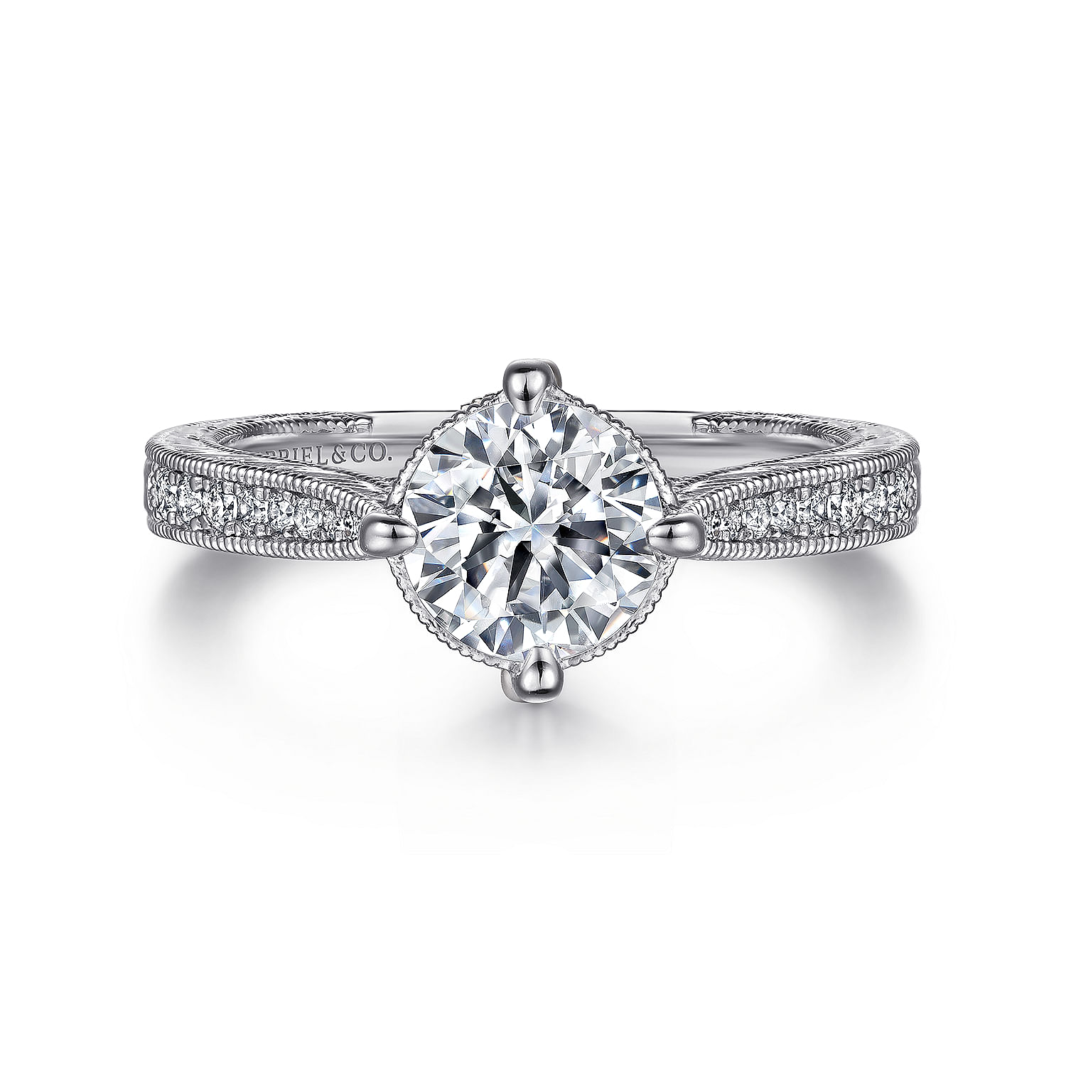Arabella - Platinum Round Diamond Engagement Ring