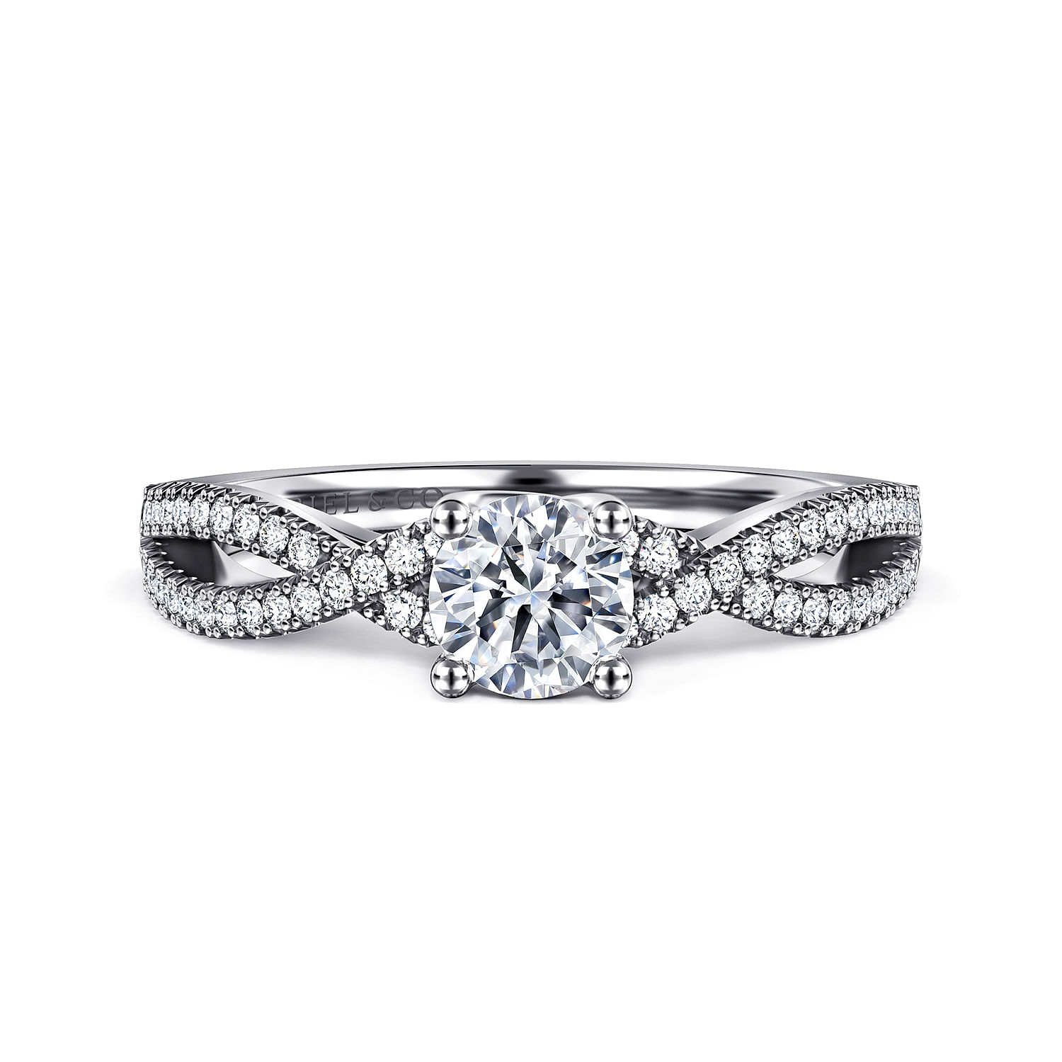 Arctic - 14K White Gold Round Diamond Engagement Ring