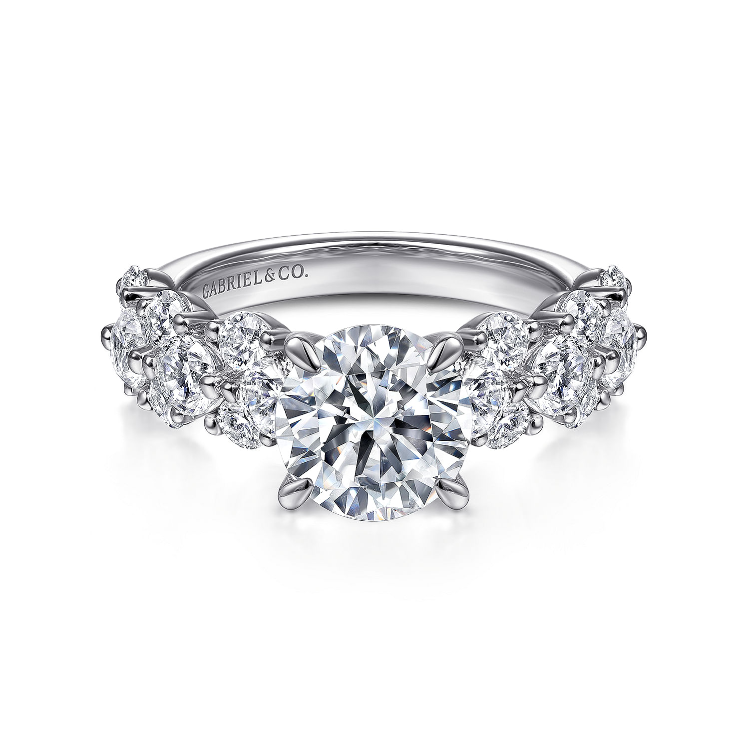 Artesia - 14K White Gold Round Diamond Engagement Ring