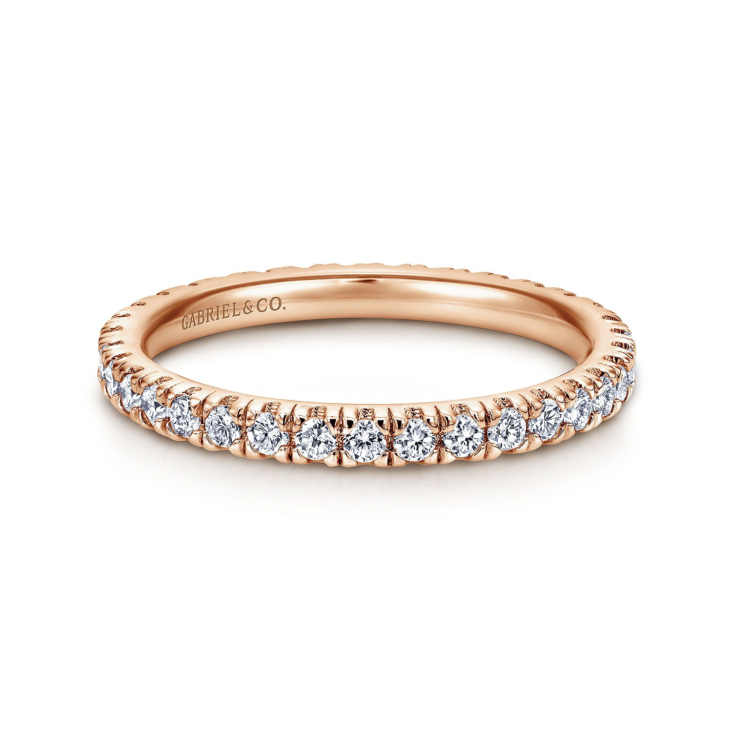 Avignon - French Pave  Eternity Diamond Ring in 14K Rose Gold