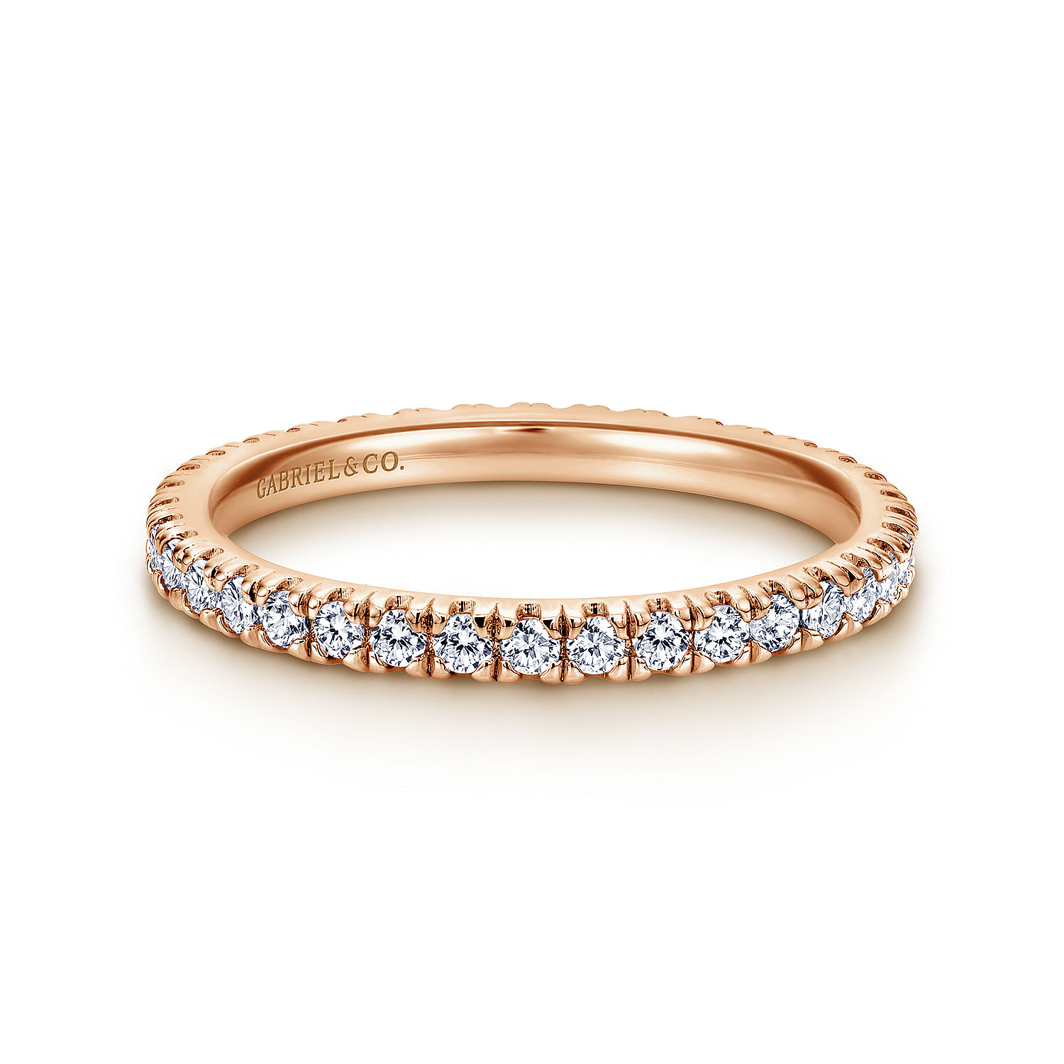 Avignon - French Pave  Eternity Diamond Ring in 14K Rose Gold