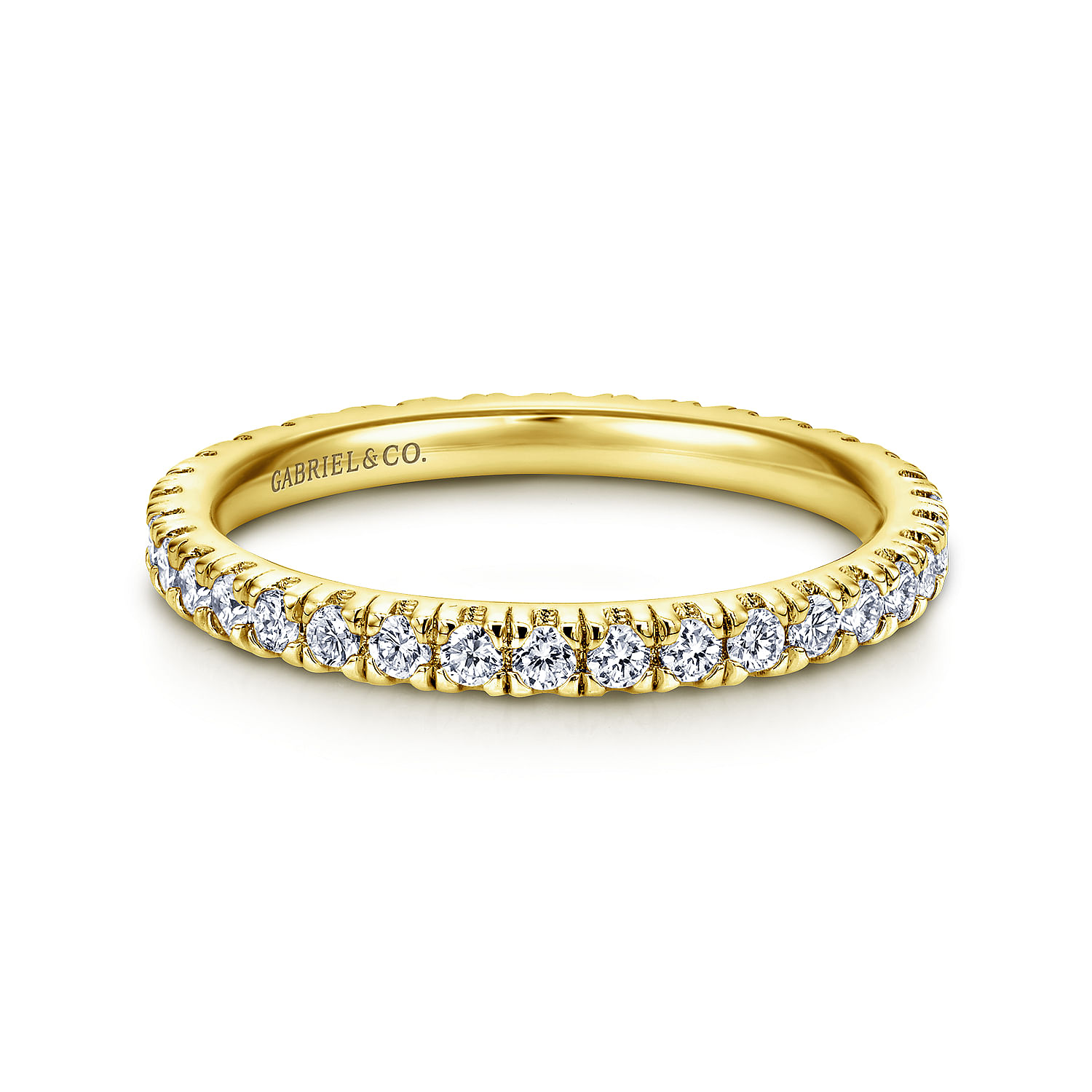 Avignon - French Pave  Eternity Diamond Ring in 14K Yellow Gold