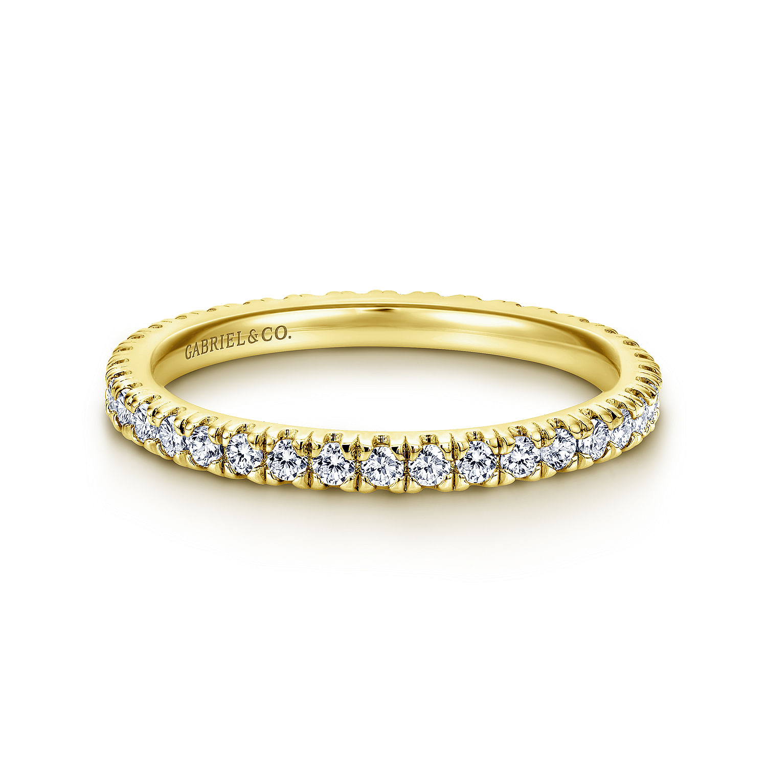 Avignon - French Pave  Eternity Diamond Ring in 14K Yellow Gold