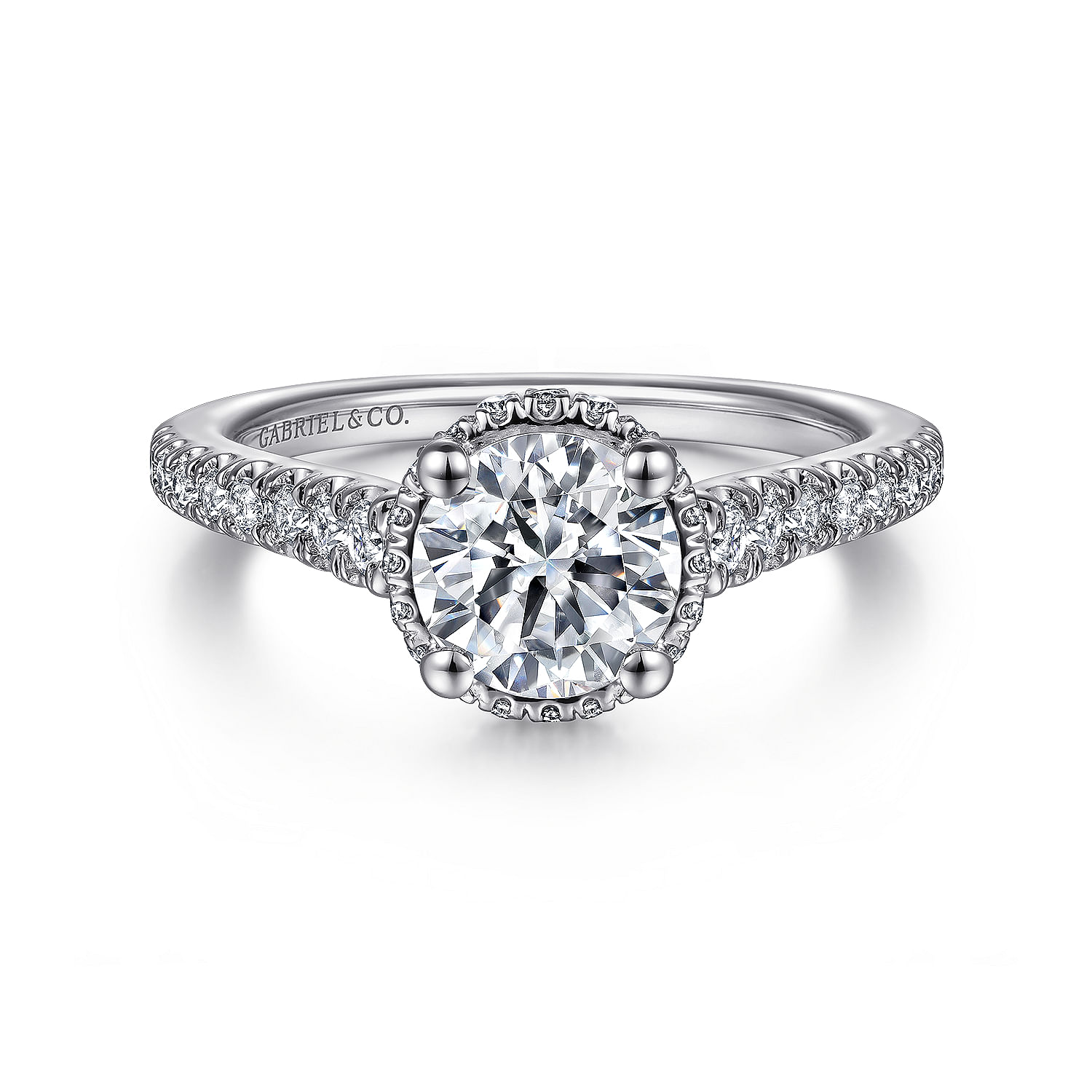 Barcelona - Platinum Hidden Halo Round Diamond Engagement Ring
