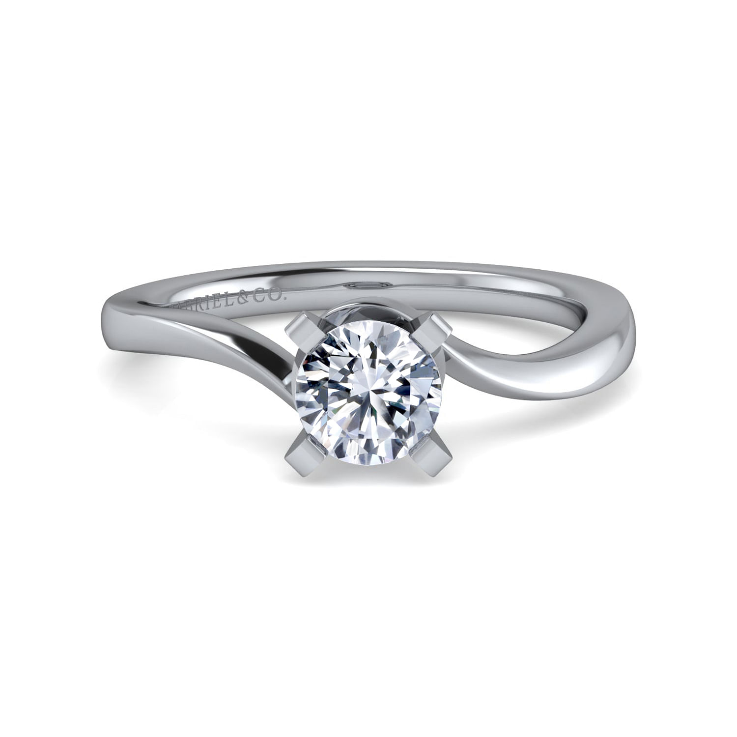 Blair - Platinum Round Diamond Bypass Engagement Ring