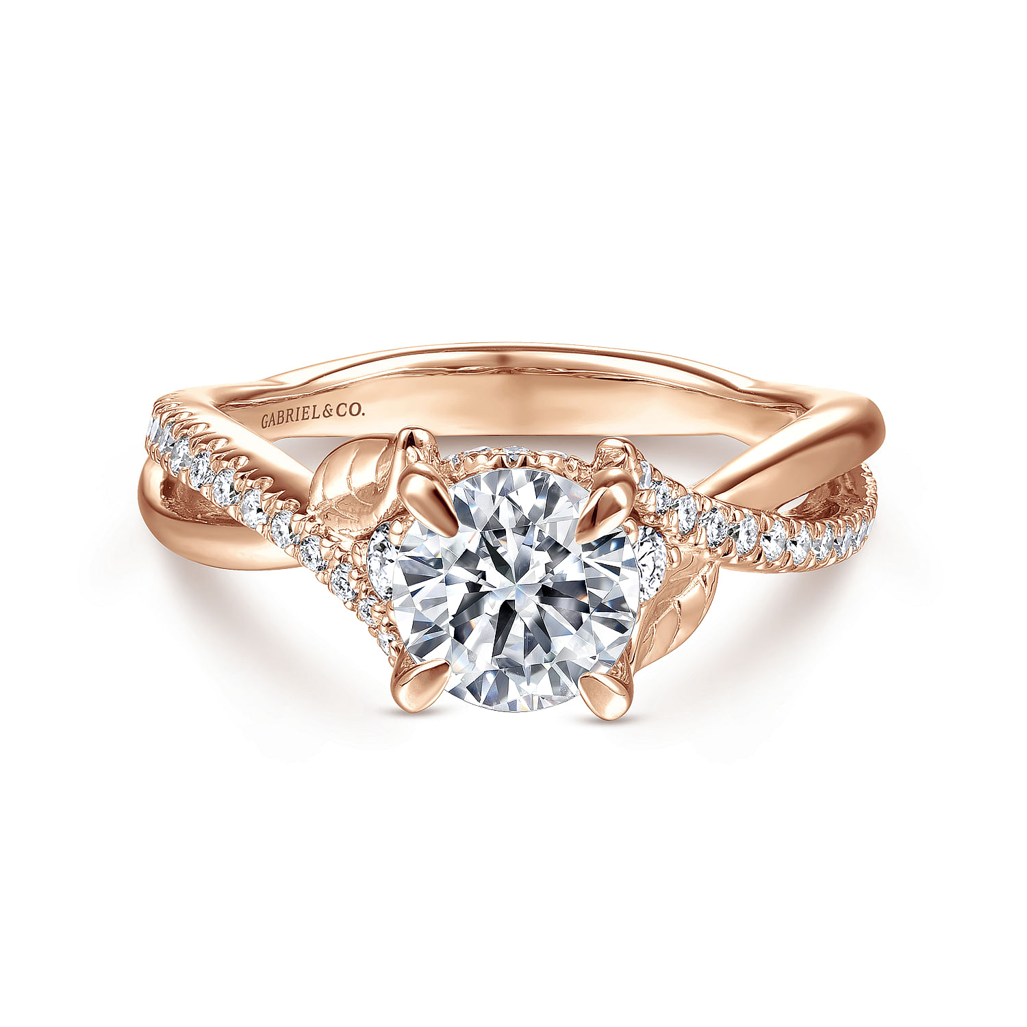 Blakely - 14K Rose Gold Round Diamond Engagement Ring