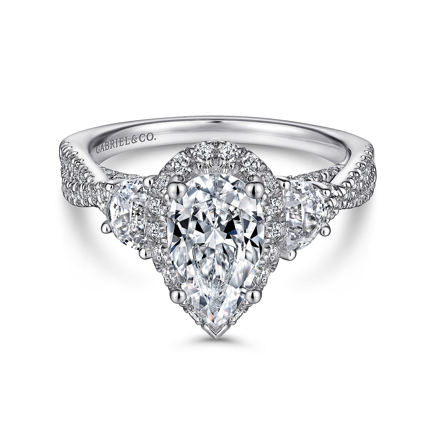 Bryson - 14K White Gold Pear Shape Diamond Engagement Ring