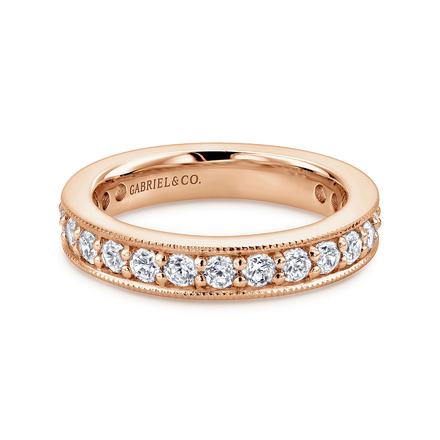 Calabria - 14K Rose Gold Channel Prong Set Diamond Eternity Band