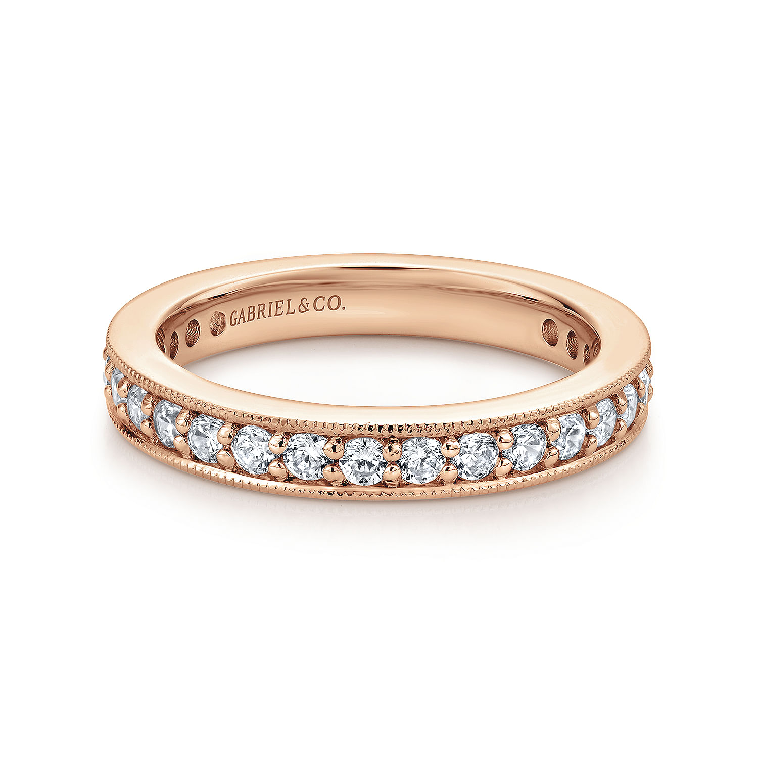 Calabria - 14K Rose Gold Channel Prong Set Diamond Eternity Band