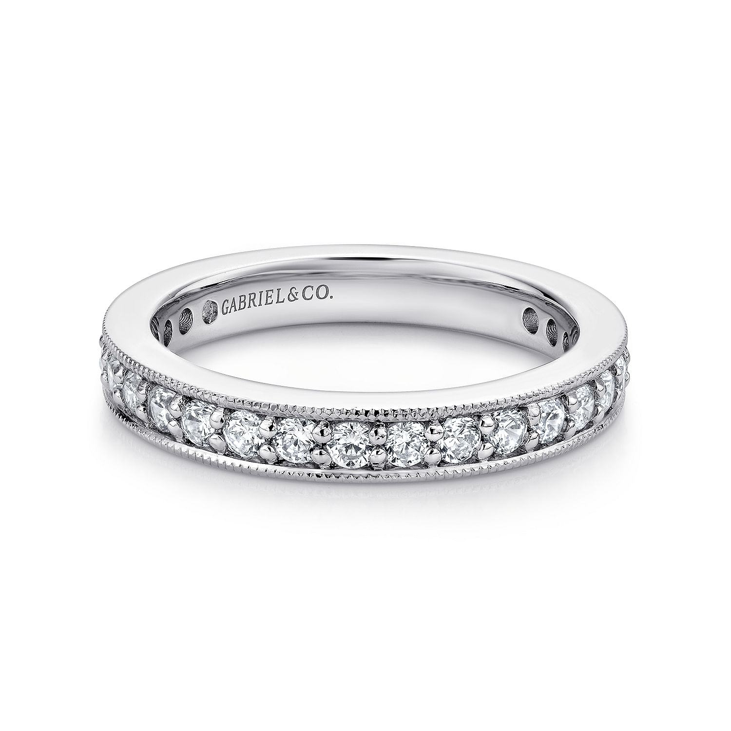 Calabria - 14K White Gold Channel Prong Set Diamond Eternity Band