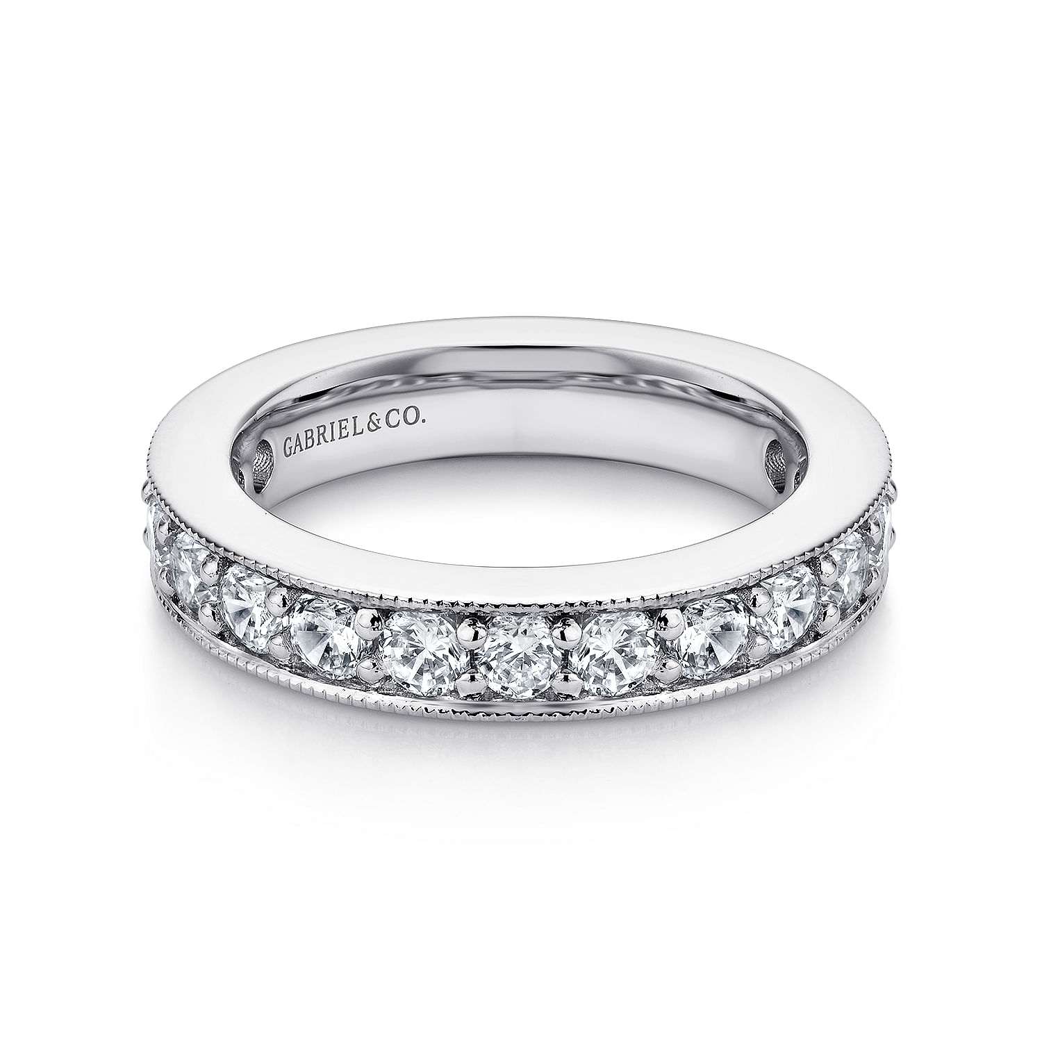 Calabria - 14K White Gold Channel Prong Set Diamond Eternity Band
