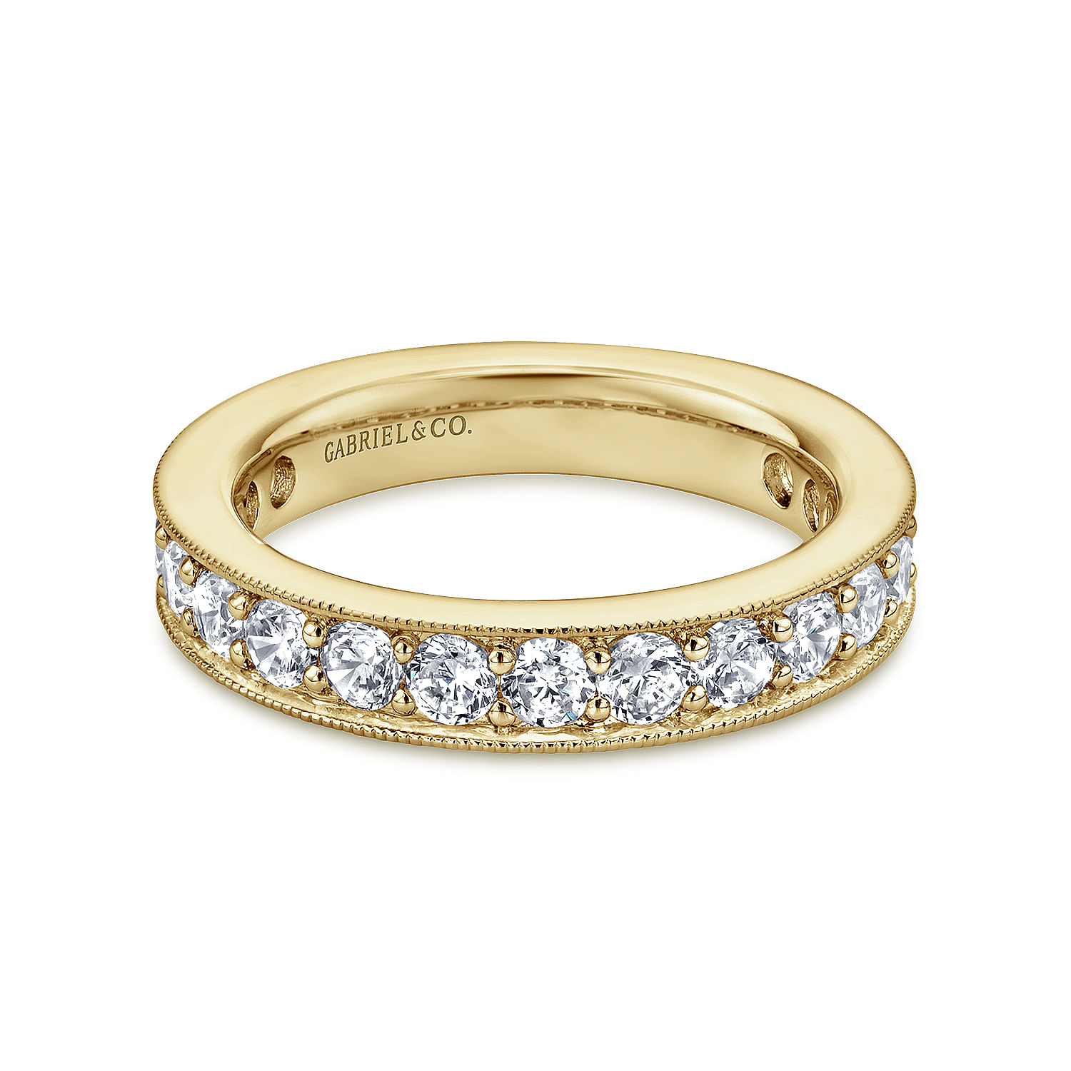 Calabria - 14K Yellow Gold Channel Prong Set Diamond Eternity Band