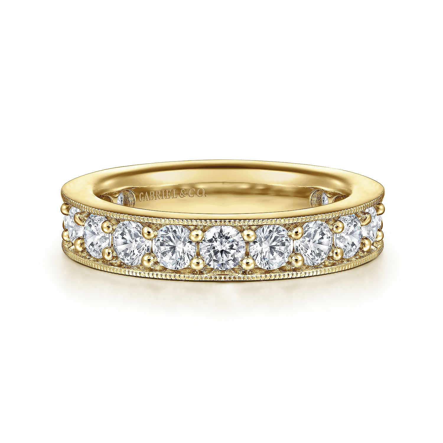 Calabria - 14k Yellow Gold Channel Prong Set Eternity Band