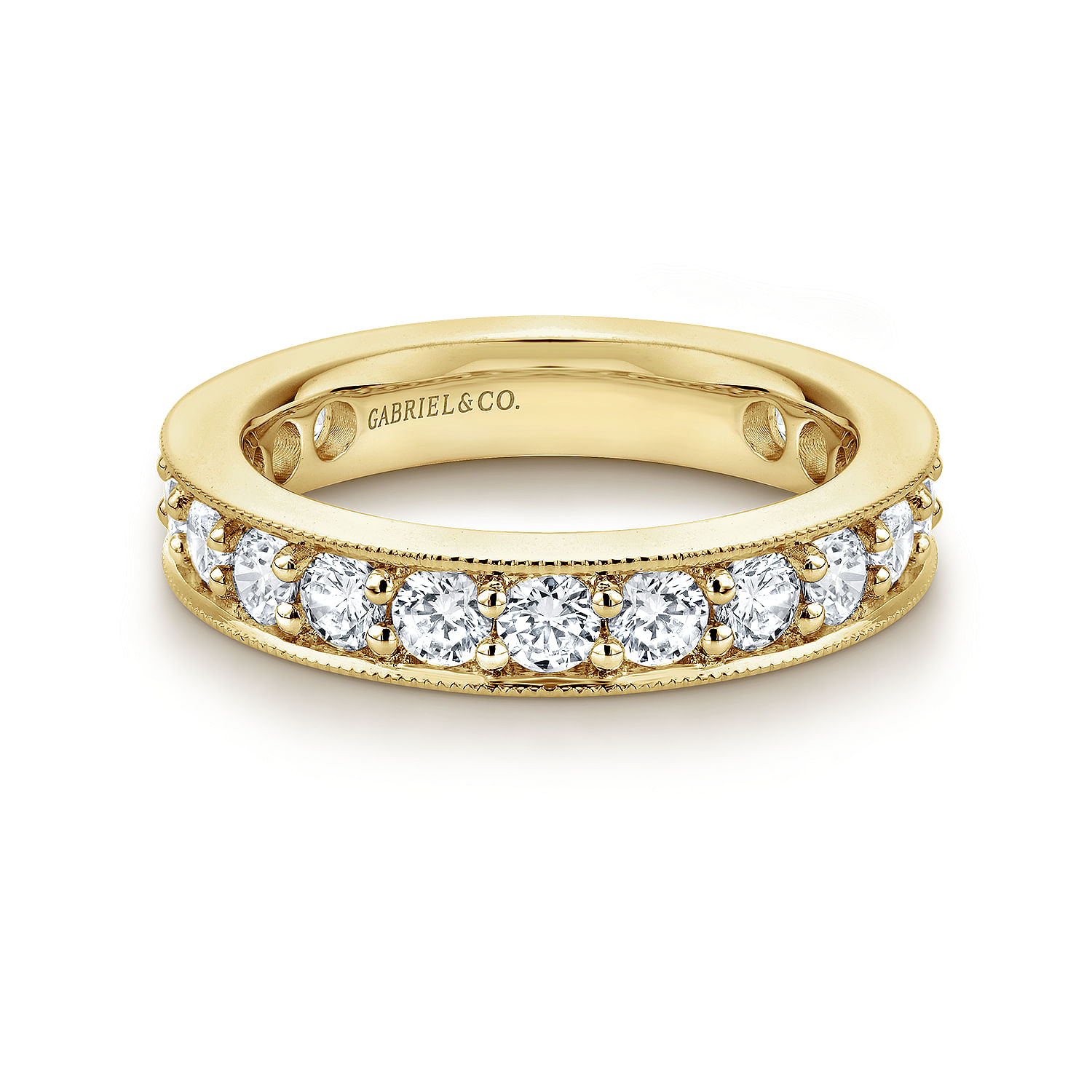 Calabria - 14k Yellow Gold Channel Prong Set Eternity Band
