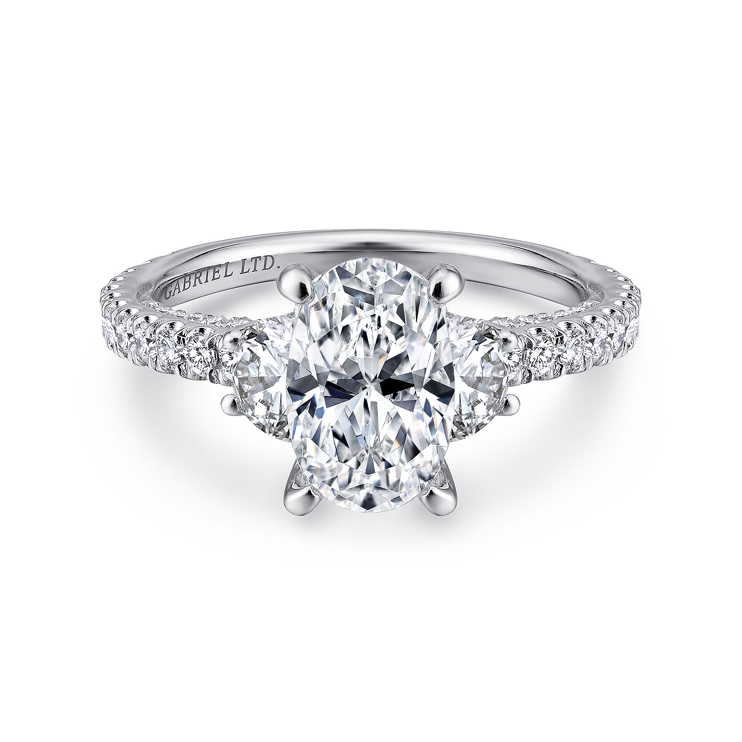 Calais - 18K White Gold Oval Diamond Engagement Ring