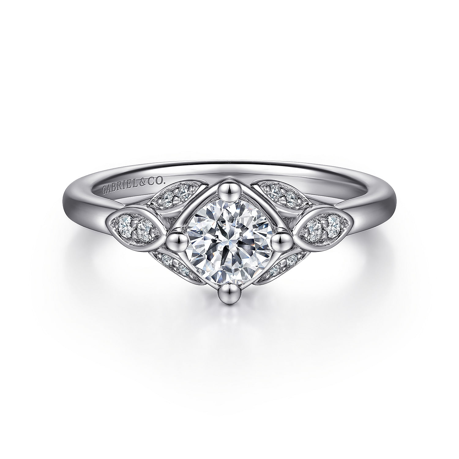 Callahan - 14K White Gold Round Diamond Engagement Ring