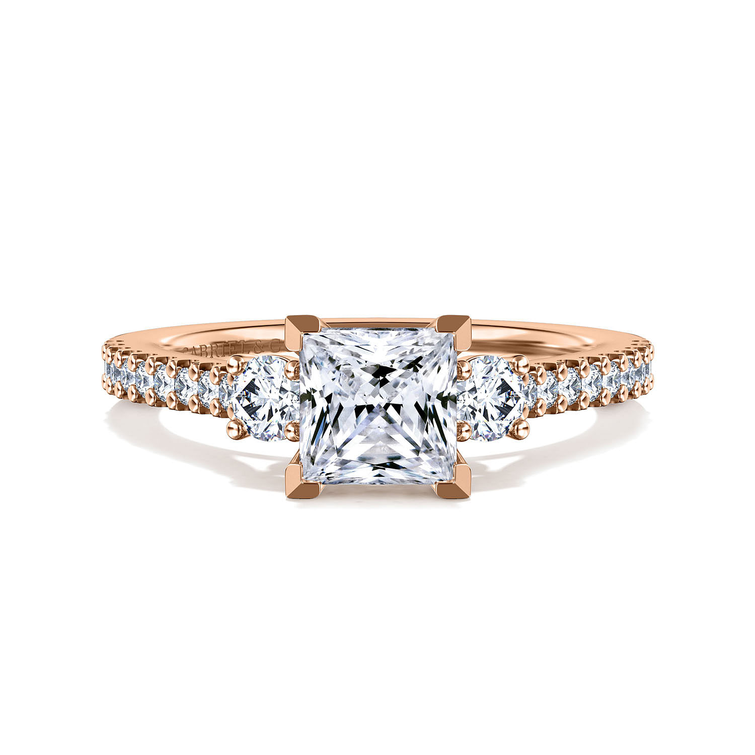 Chantal - 14K Rose Gold Princess Cut Diamond Engagement Ring