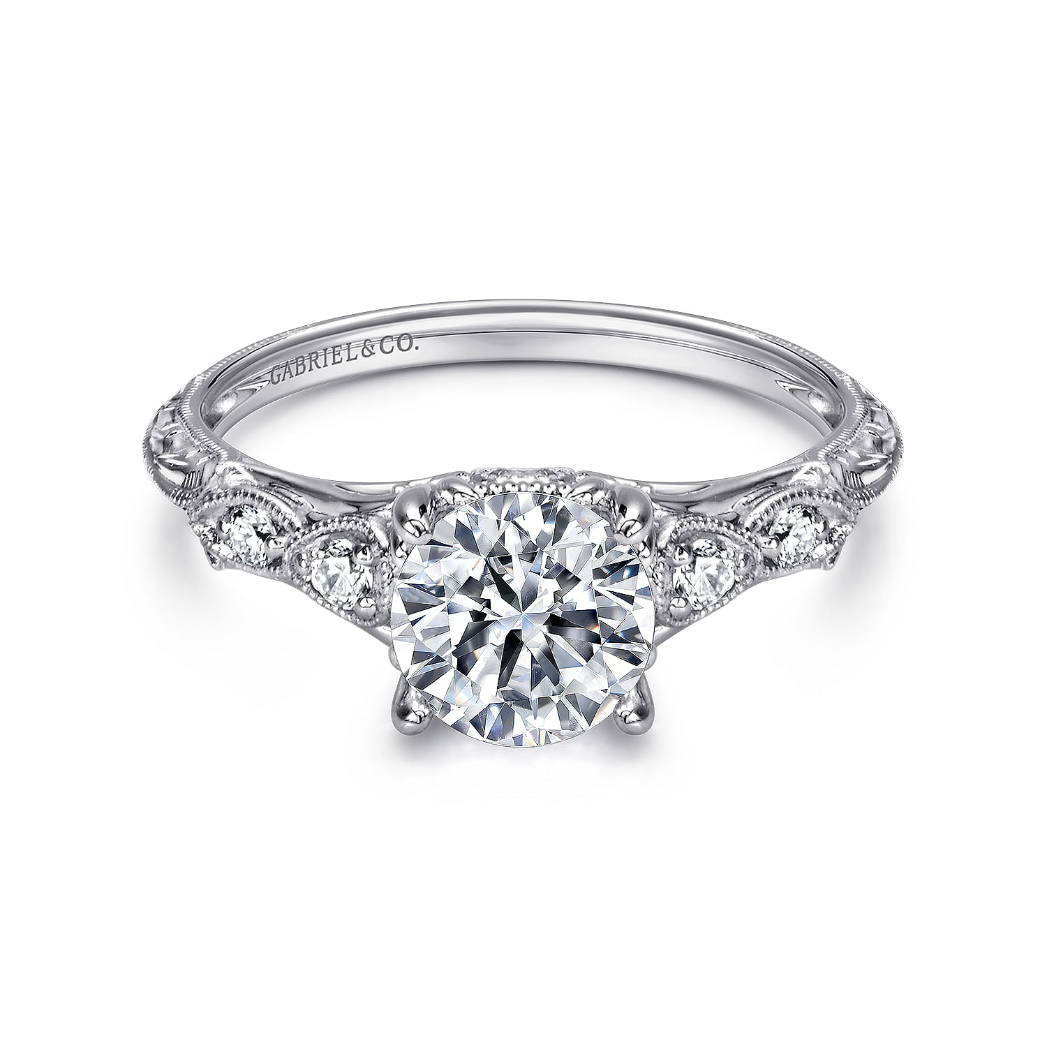 Chelsea - 18K White Gold Round Diamond Engagement Ring