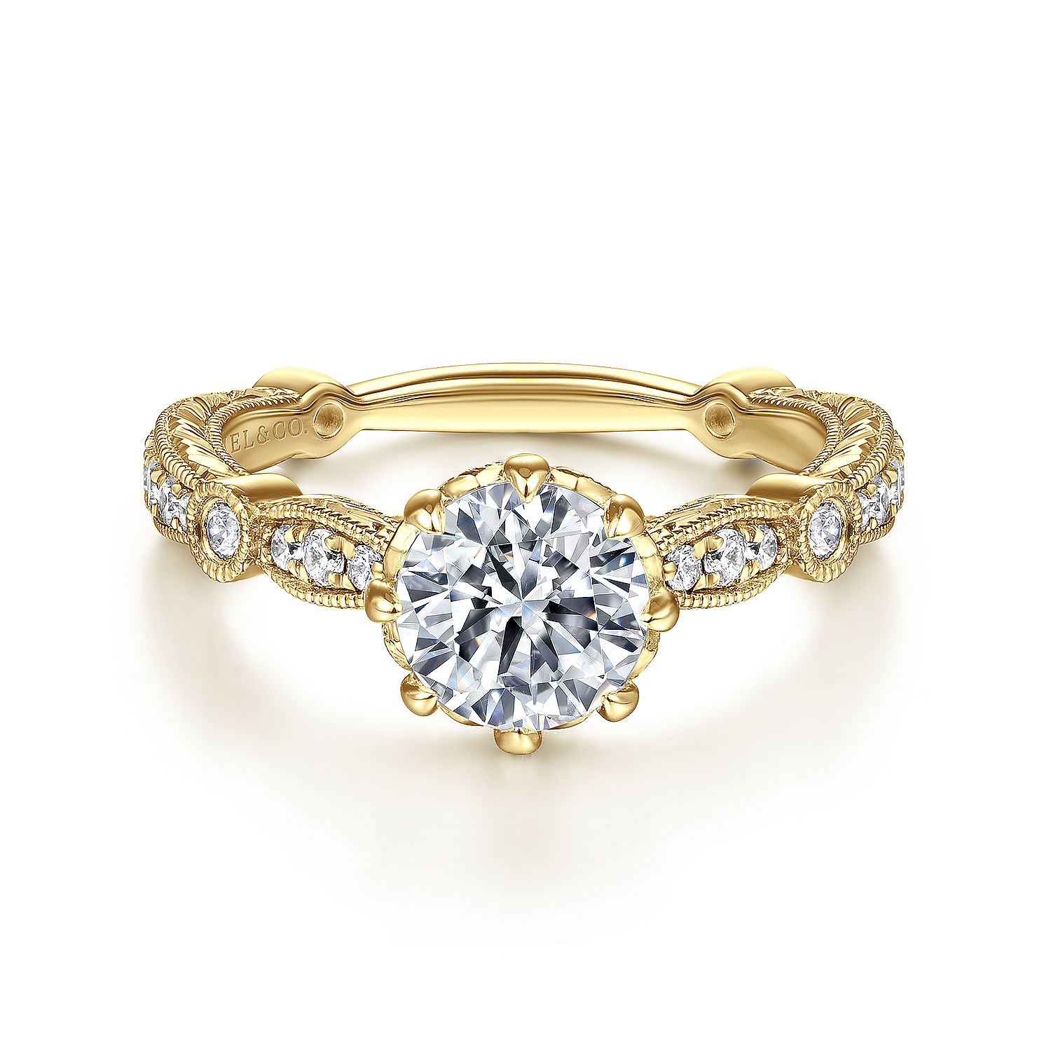 Cheyenne - 14K Yellow Gold Round Diamond Engagement Ring