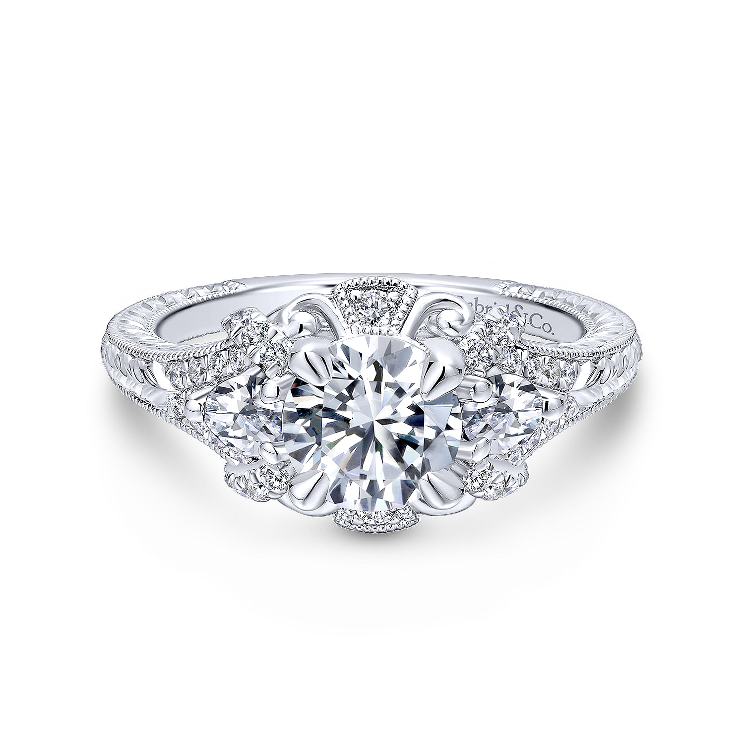 Chrystie - 14K White Gold Round Diamond Engagement Ring