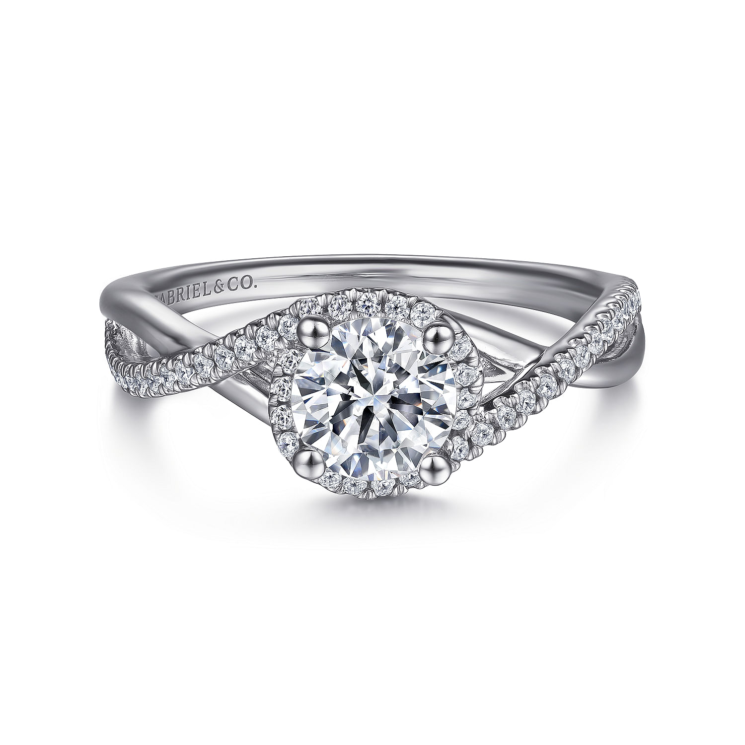 Courtney - Platinum Round Twisted Diamond Engagement Ring