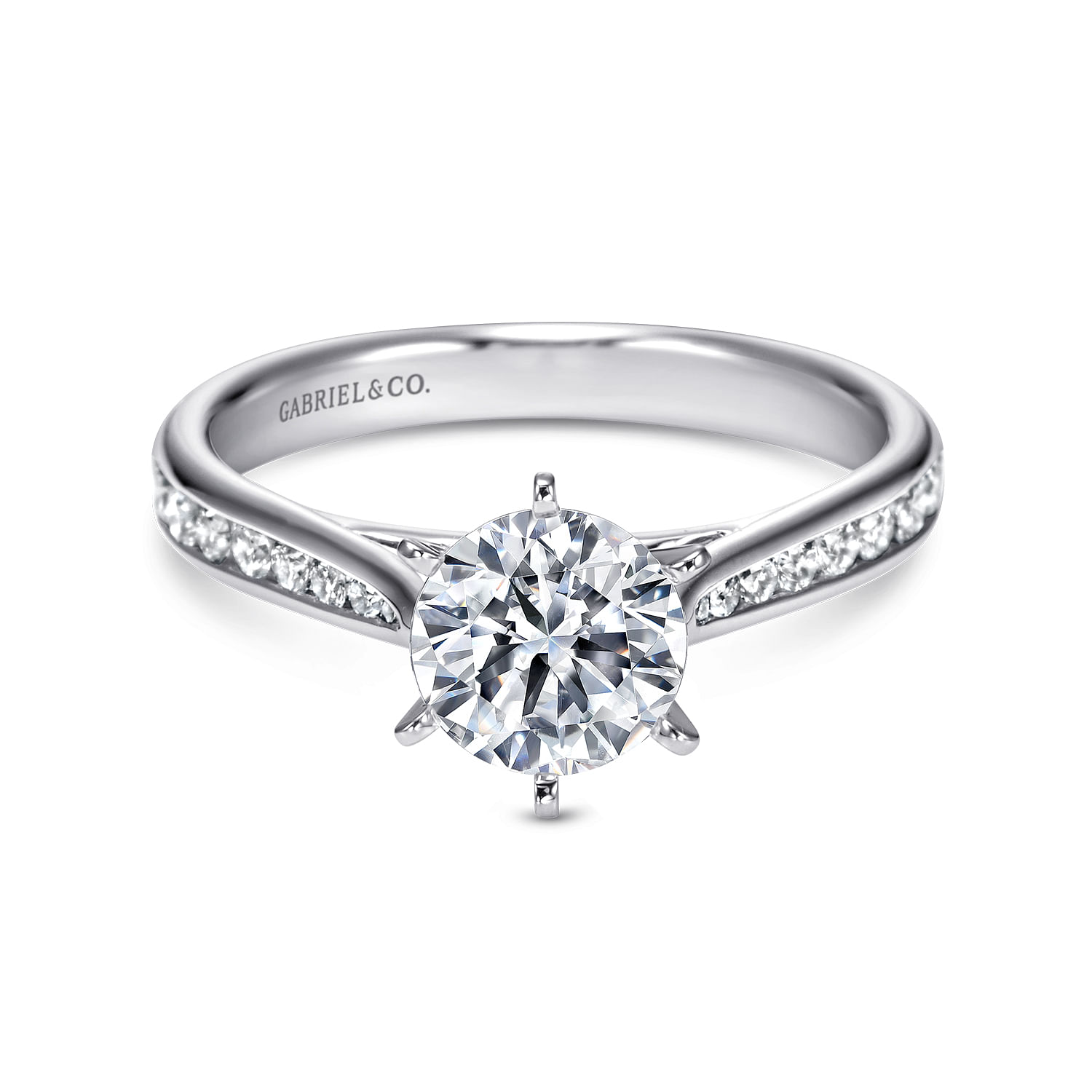 Danielle - 14K White Gold Round Diamond Engagement Ring