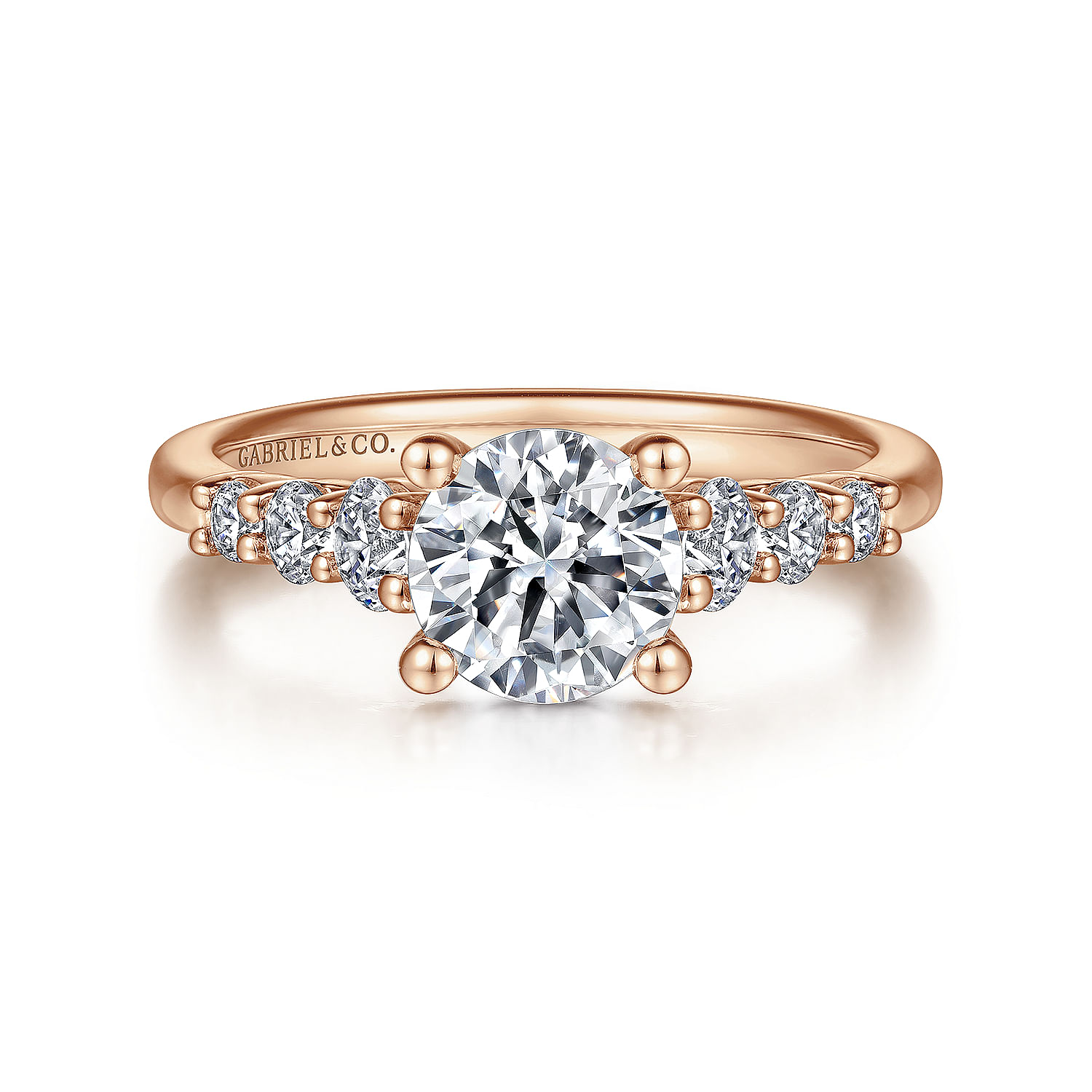 Darby - 14K Rose Gold Round Diamond Engagement Ring