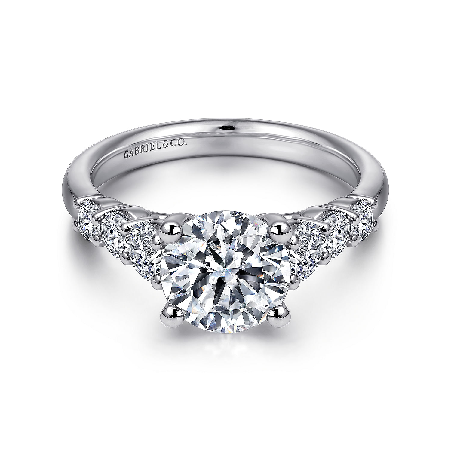 Darby - 14K White Gold Round Diamond Engagement Ring