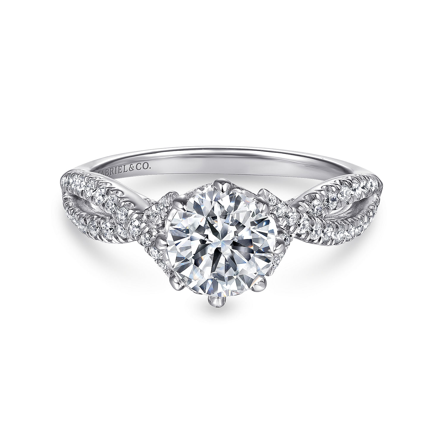 Dixon - 14K White Gold Round Diamond Engagement Ring