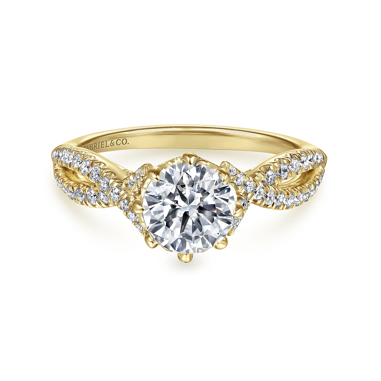 Dixon - 14K Yellow Gold Round Diamond Engagement Ring