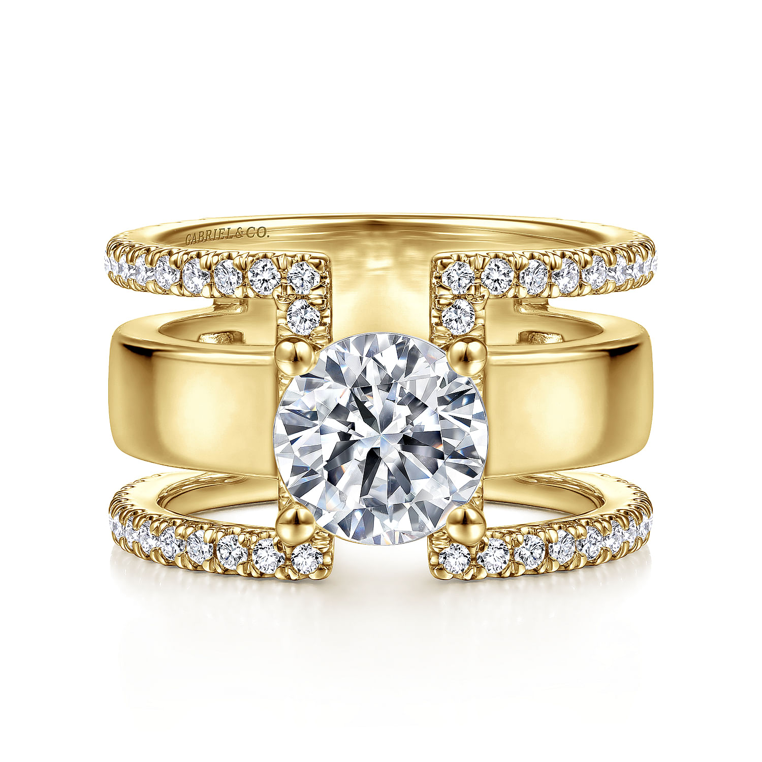 Edalee - 14K Yellow Gold Round Diamond Engagement Ring