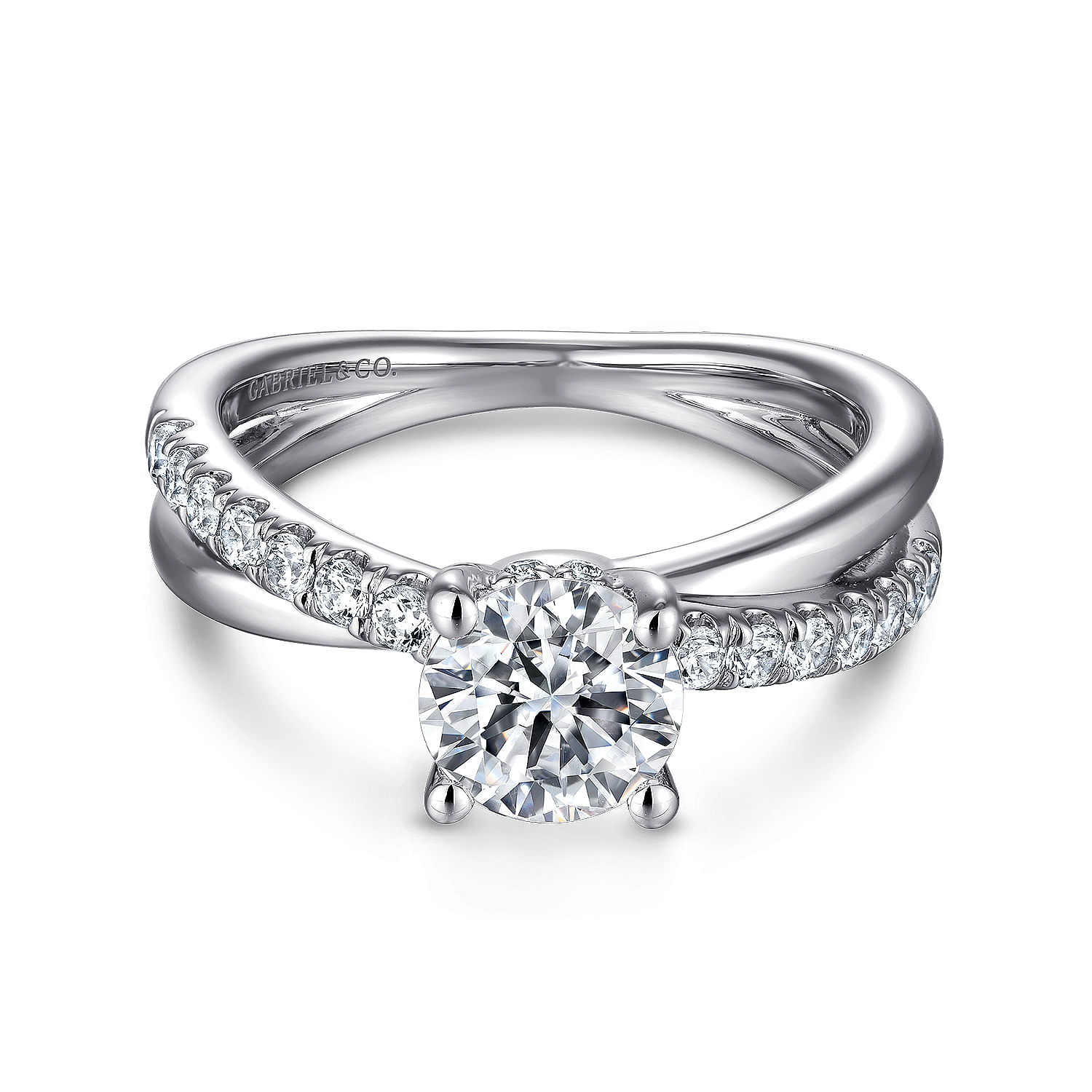 Elliana - 14K White Gold Round Diamond Engagement Ring