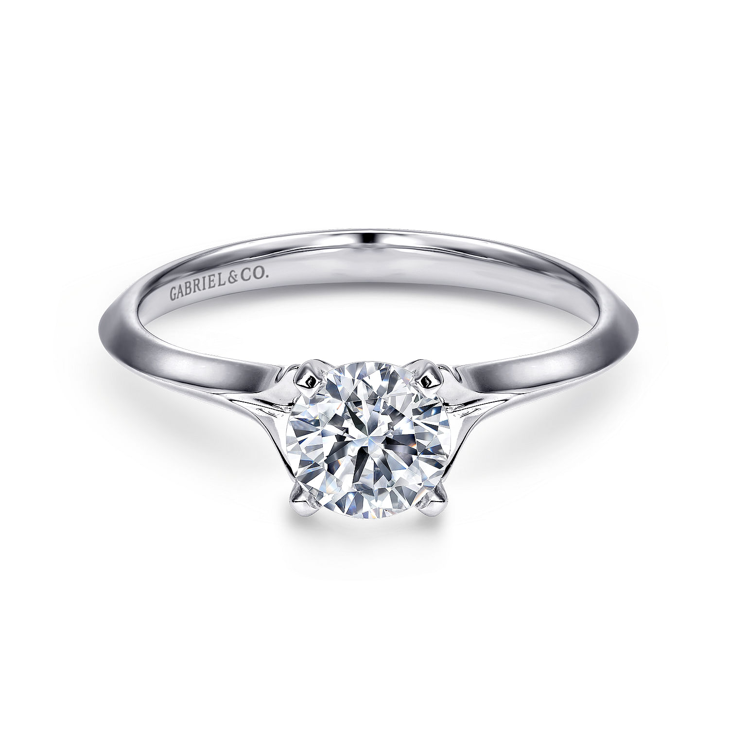 Ellis - Platinum Round Diamond Engagement Ring