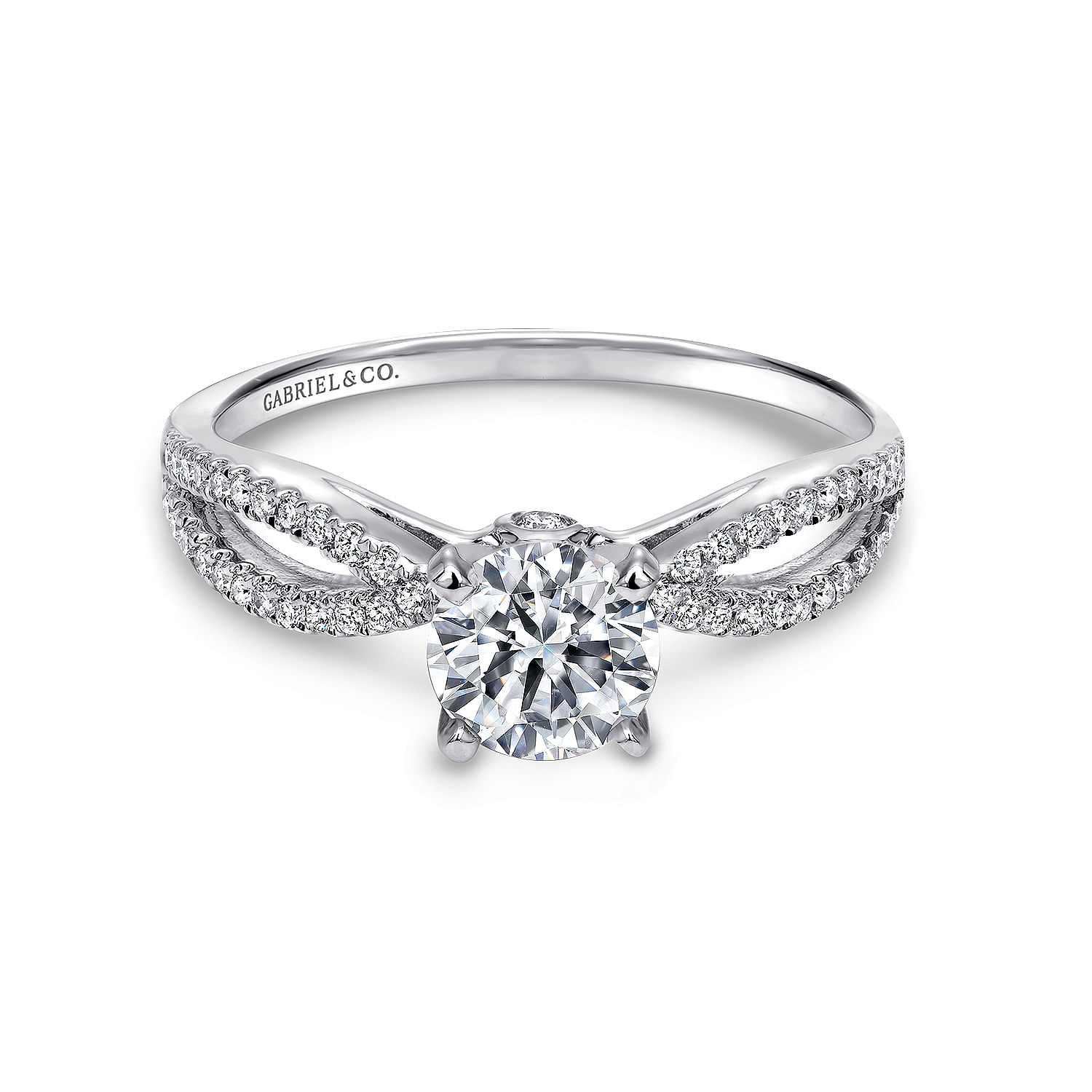 Elyse - Platinum Round Split Shank Diamond Engagement Ring